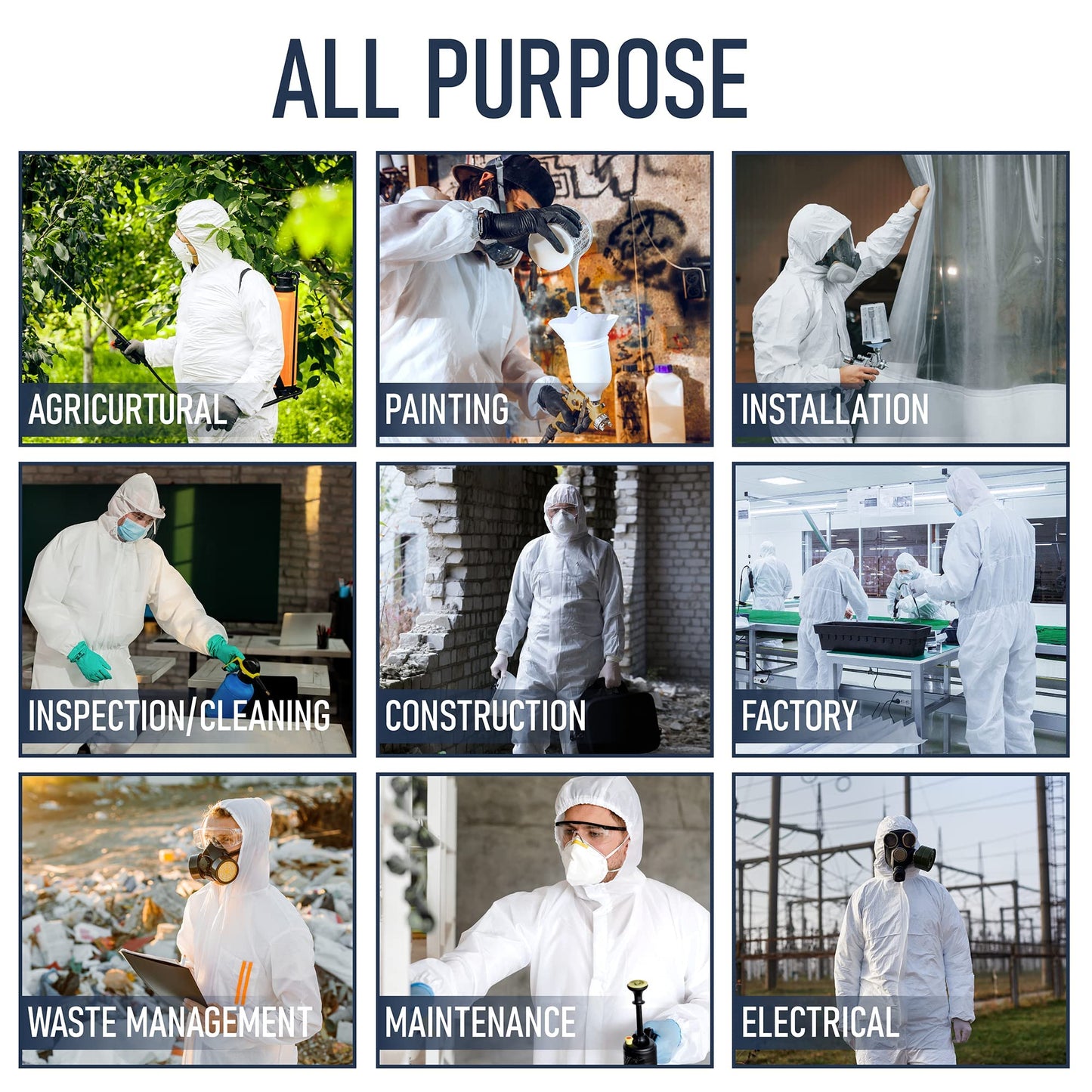 Medical Nation Hazmat Suits Disposable | 25 Pack | Protective Coveralls with Attached Hood and Boots | Heavy Duty Full Body Painters Suit for Adults - Breathable & Water Resistant | Extra Large