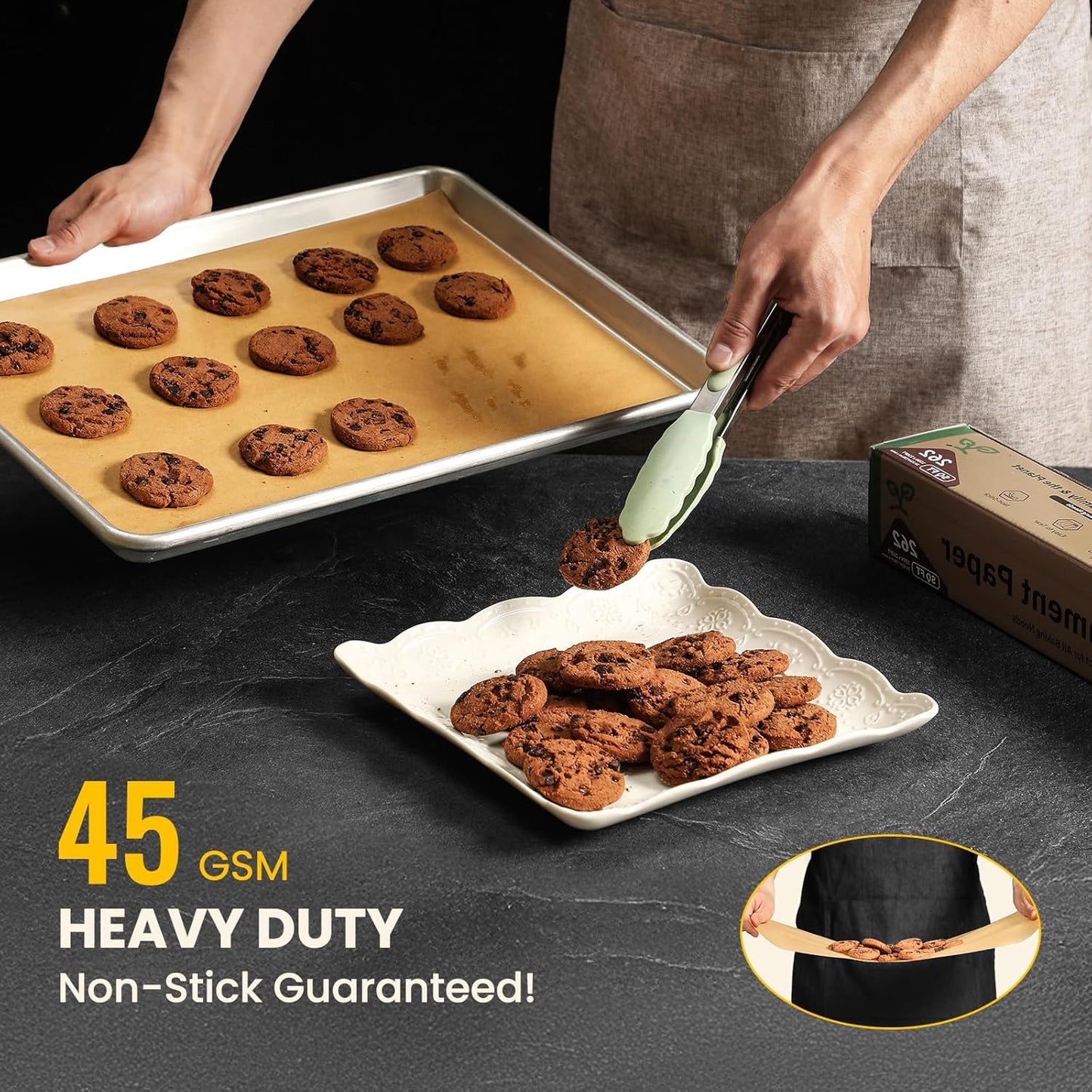 Unbleached Parchment Paper Roll by [Brand Name] - 15in x 210ft, Non-Stick, 450°F Safe for Baking & Cooking