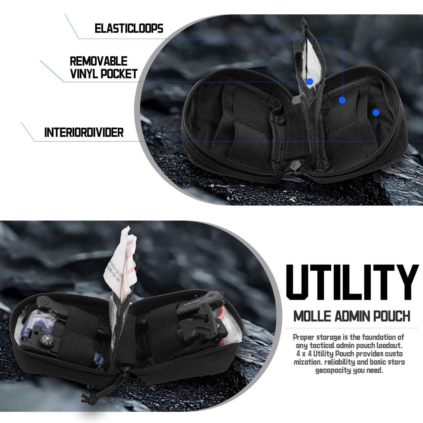 Small Admin Pouch Molle, Tactical Mini Utility Tool EDC Waist Belt Pouches Bag for Vest Backpack