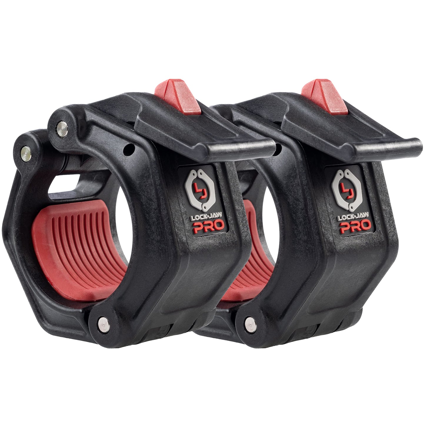 Lock-Jaw PRO 2 Barbell Collars Olympic Barbell Clamps 2 Pcs – Heavy Duty Bar Clamps for 2” & 50mm Olympic Bars – Secure Weight Bar Clamps for Strength Training & Home Gym Accessories – Black