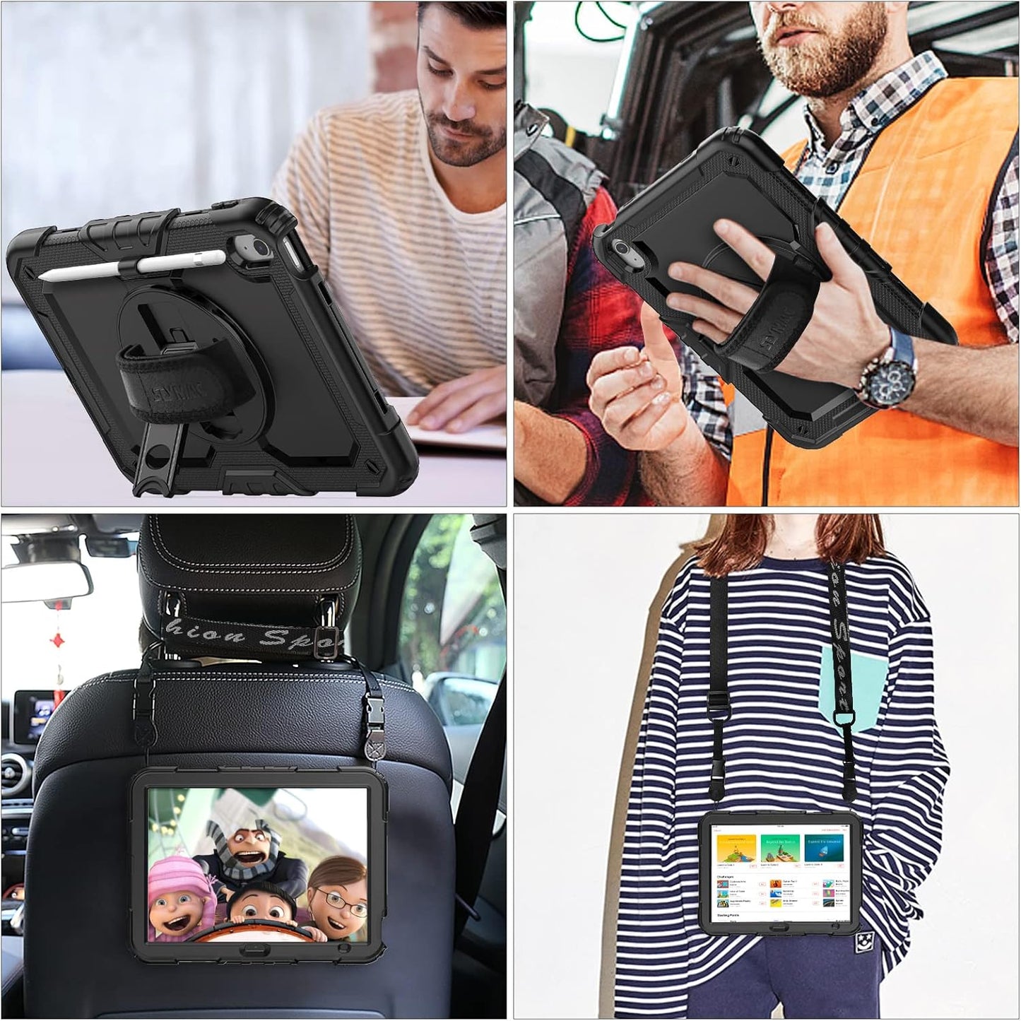 SEYMAC stock (A16) 11th/10th 11''/10.9'' 2025/2022, &360 Case for iPad Generation Full-Body Drop Protection Case