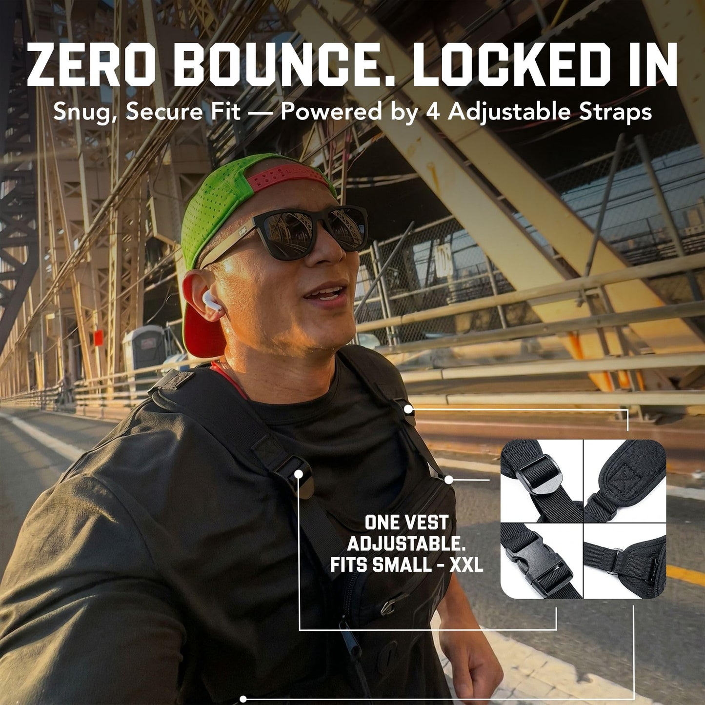 MVRK Water Resistant Running Vest Chest Pack, Phone Holder for Running, Lightweight Training Pack with Extra Storage & Reflective Detail