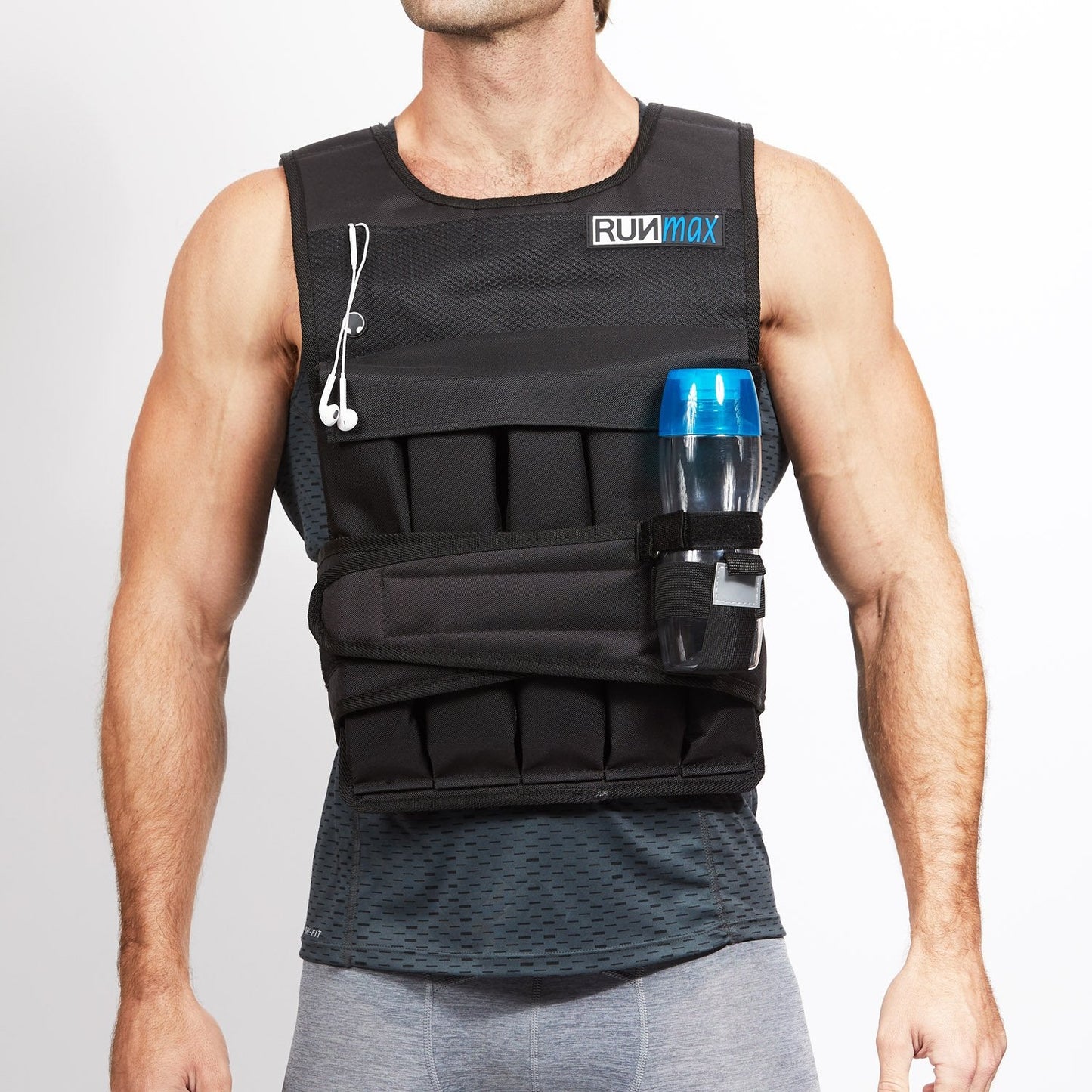RUNMax Weighted Vest, 6lb/8lb/10lb/12lb/16lb/20lb/40lb/50lb/60lb/50lb/60lb/80lb/100lb/120lb/150lb Weight Vest for Workout, Strength Training, Running, Fitness, Muscle Building, Weight Loss, Weightlifting