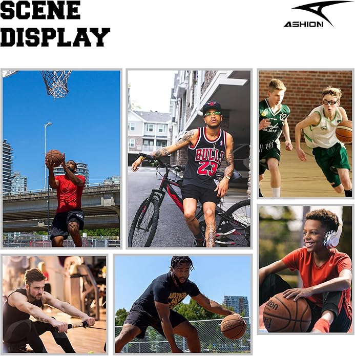 ASHION Kids Basketball Shoes Boys Girls Sneakers Mid-Top Lace Up Cushion Anti Slip Athletic Outdoor Sport Shoes for Unisex-Child