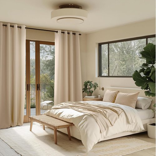 NICETOWN Blackout Curtains - Grommet 2 Panels, 72 Inches Long in Biscotti Beige for Ultimate Light Control