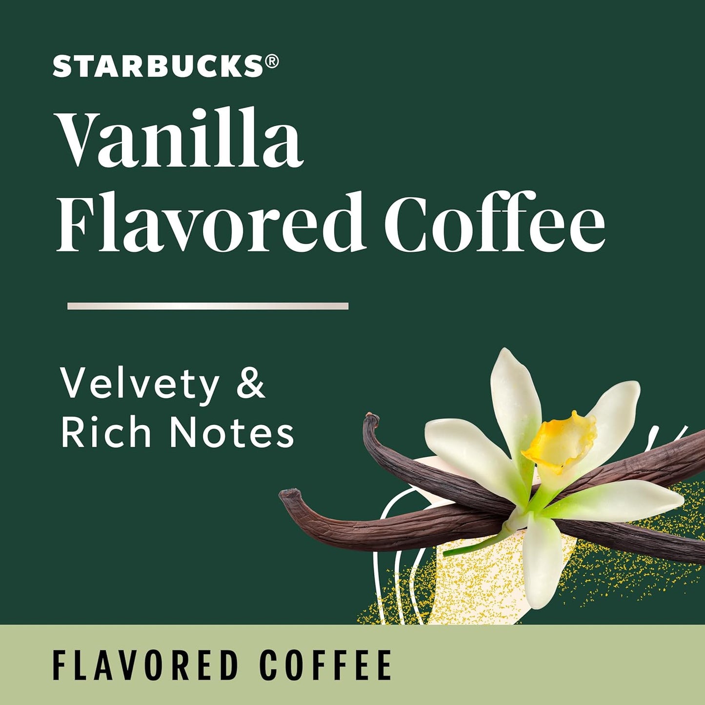 Starbucks Ground Coffee - Vanilla Flavor for Hot or Iced Beverages | Six 11 oz Bags