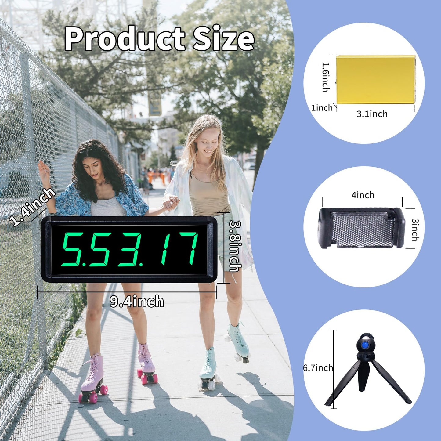 Wireless Laser Timer for Sprints with Battery Powered,Track Timer System for Race Clock,Sprint Timing System for 40 60 Track Yard Dash,Electronic Stopwatch for Speed Training/Running