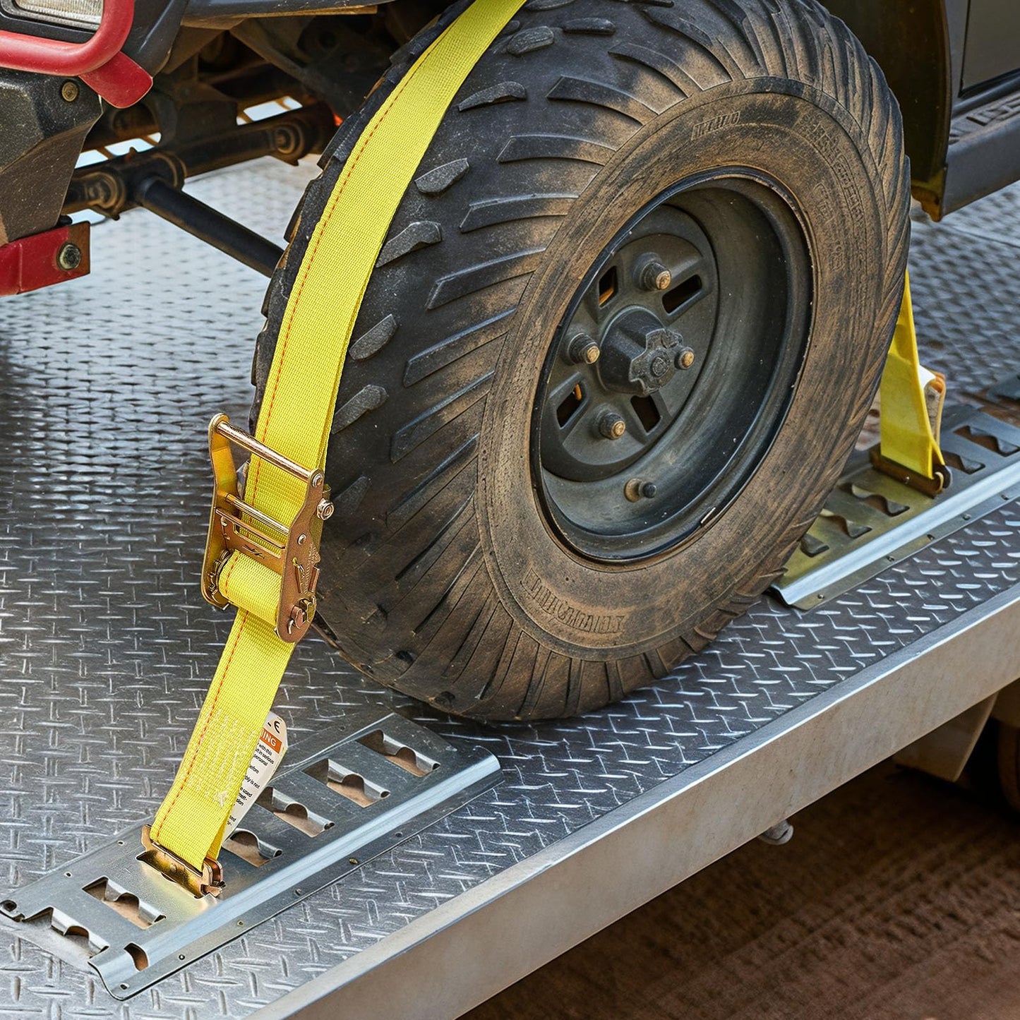 VEVOR E Track Ratchet Straps (30-Pack), 2" x 15'E-Track Straps 4400 LBS Breaking Strength, Polyester Webbing & Spring Fitting & Ratchets, Durable Tie-Downs for Tires Motorcycles Trailers Loads Yellow