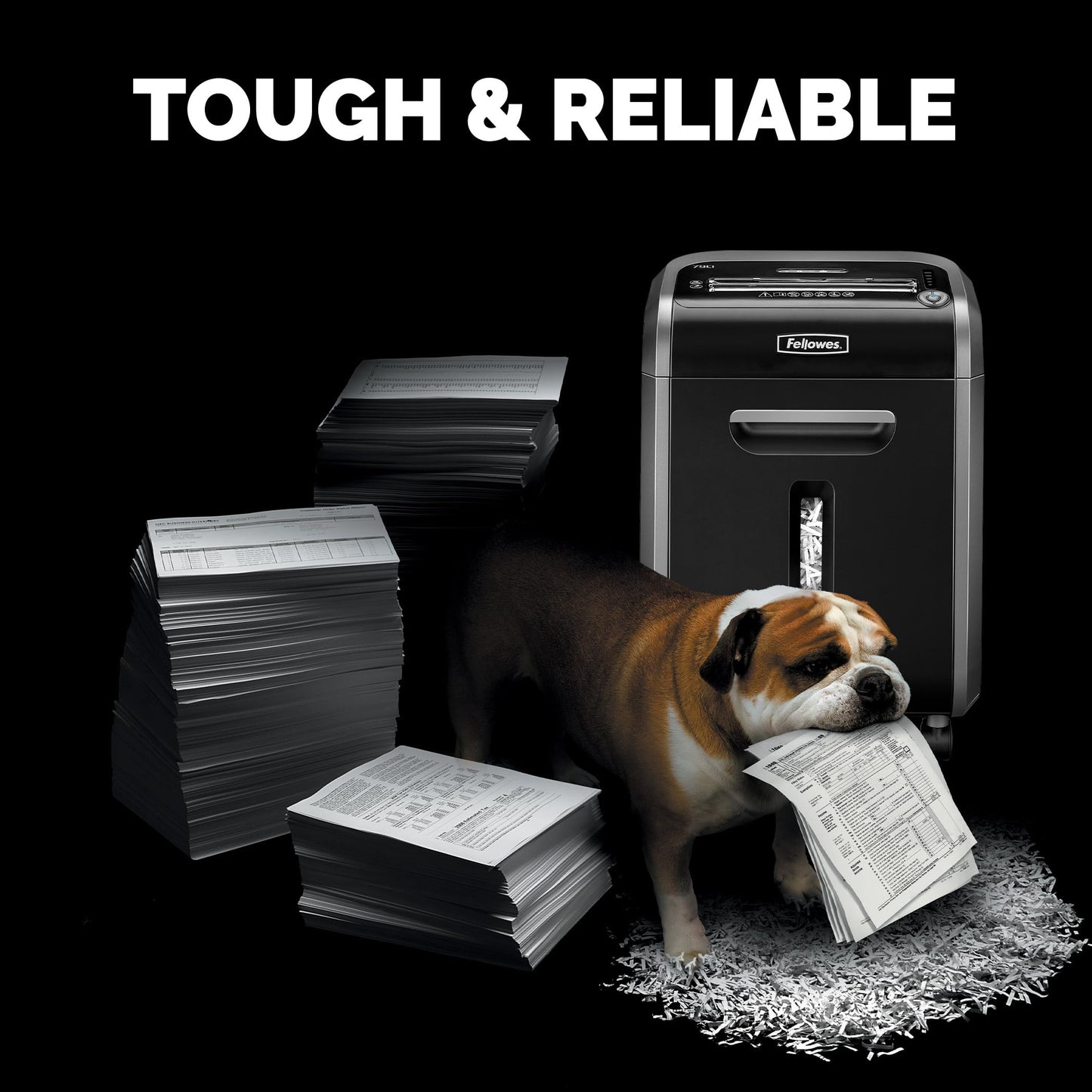 Fellowes ‎Powershred 79Ci 16-Sheet 100% Jam-Proof Heavy Duty Crosscut Paper Shredder Machine for Office and Home, Black/Dark Silver 3227919