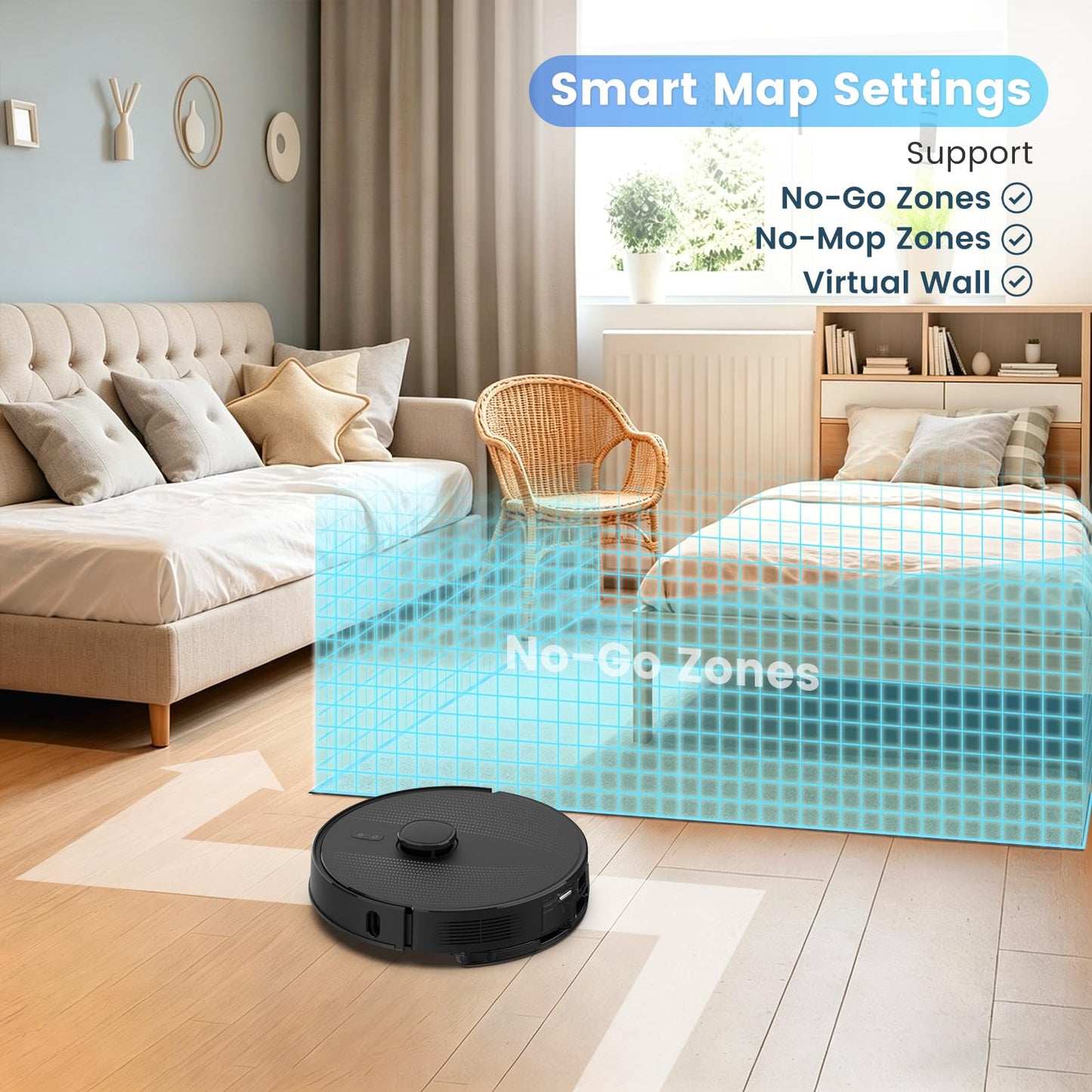 T20+ Self Emptying Robot Vacuum and Mop Combo, 6,000Pa Suction Robotic Vacuums, 75-Day Capacity, Home Mapping, APP & Voice & Remote, 180-Min Runtime, Robot Vacuum Cleaner for Pet Hair, Hard Floor