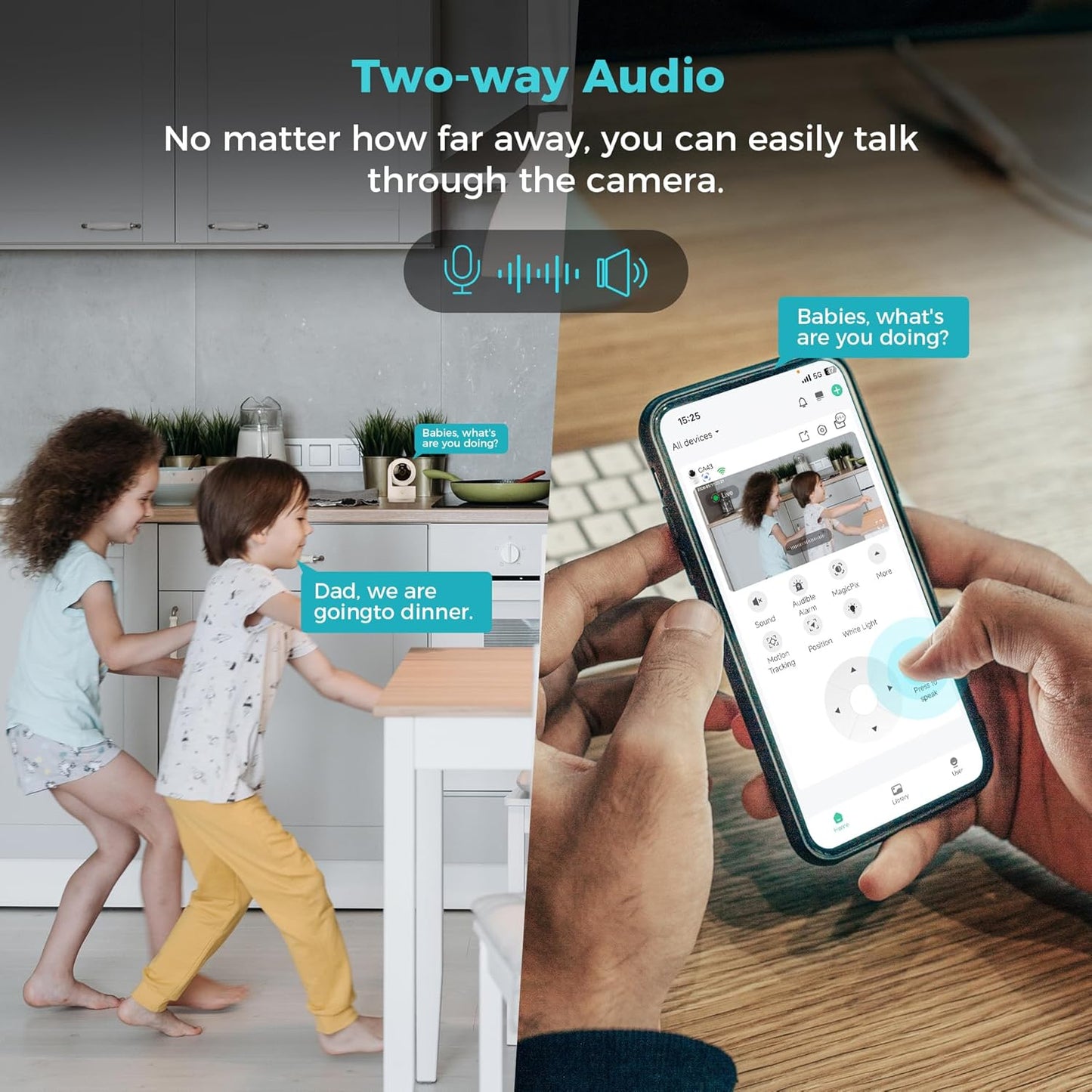 SOVMIKU 2K 5GHz 24/7 360 2-Way Setup, Alarm,180 Vicohome Indoor Security Camera, Wi-Fi, Plug-in, Recording, AI