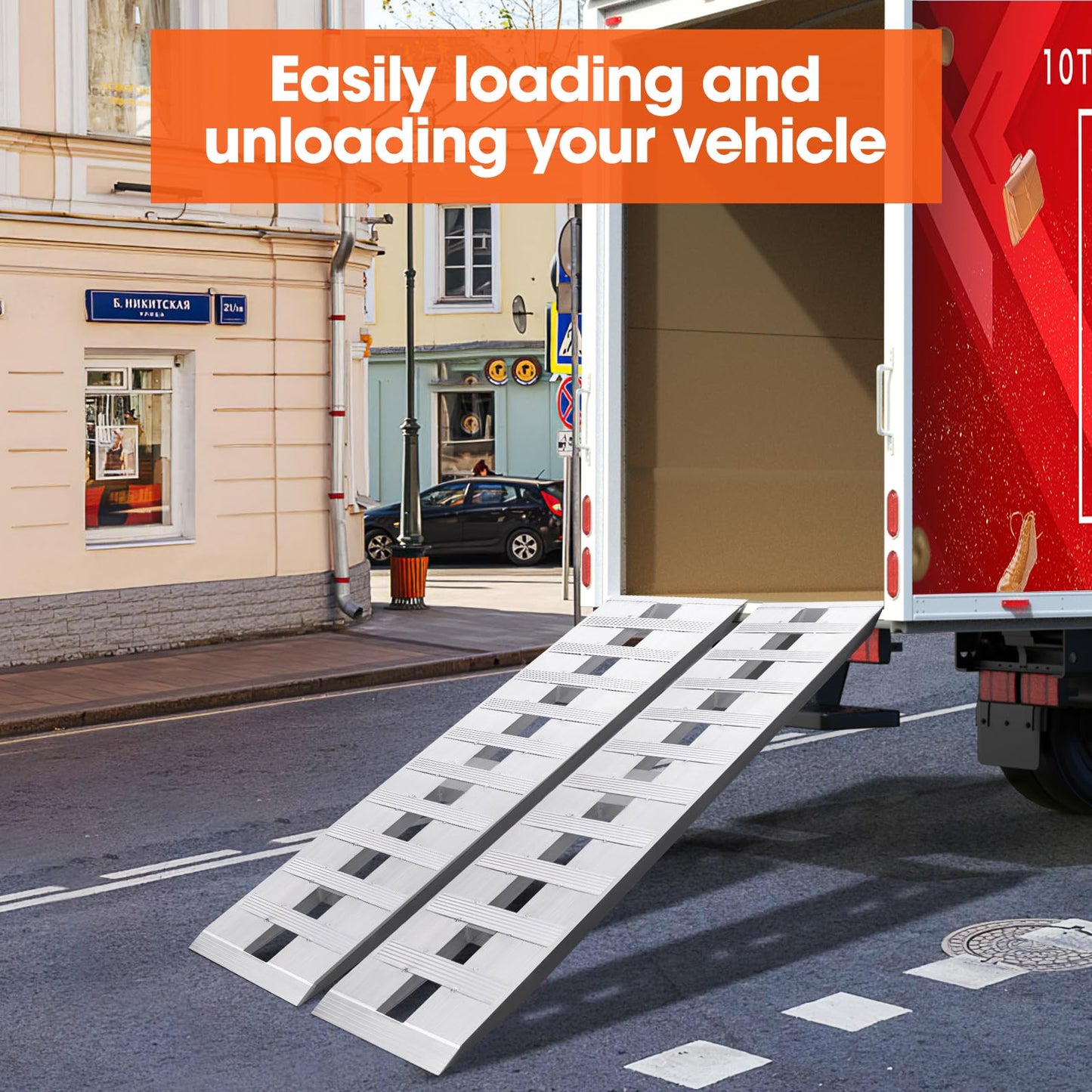 Aluminum Trailer Ramps, 6000LBS Capacity Heavy-Duty Loading Ramps for Bike, Motorcycle, Tractor, ATV/UTV, Trucks, Auto Hauler- with Knife & Hook Ends, 2pcs (60 X 12 Inch)