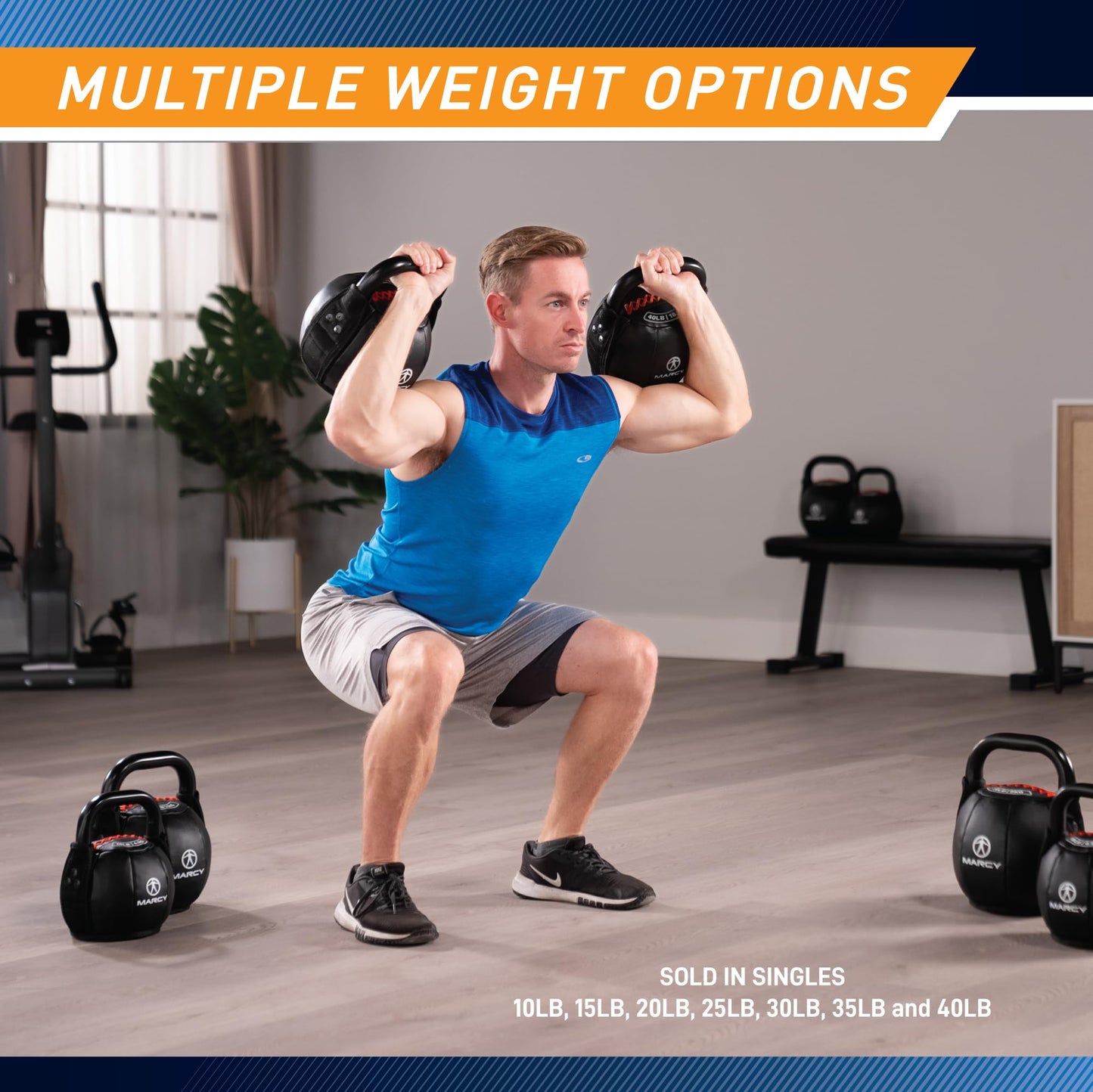 Marcy Soft Kettlebell with Handle for Weightlifting, Conditioning, Strength Training, Core Training for Full Body Workout 25lb SKB-025