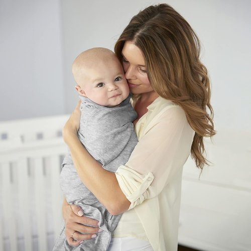 HALO 100% Cotton Sleepsack Swaddle - 3-Way Adjustable Wearable Blanket, TOG 1.5, Heather Grey, Small (3-6 Months)