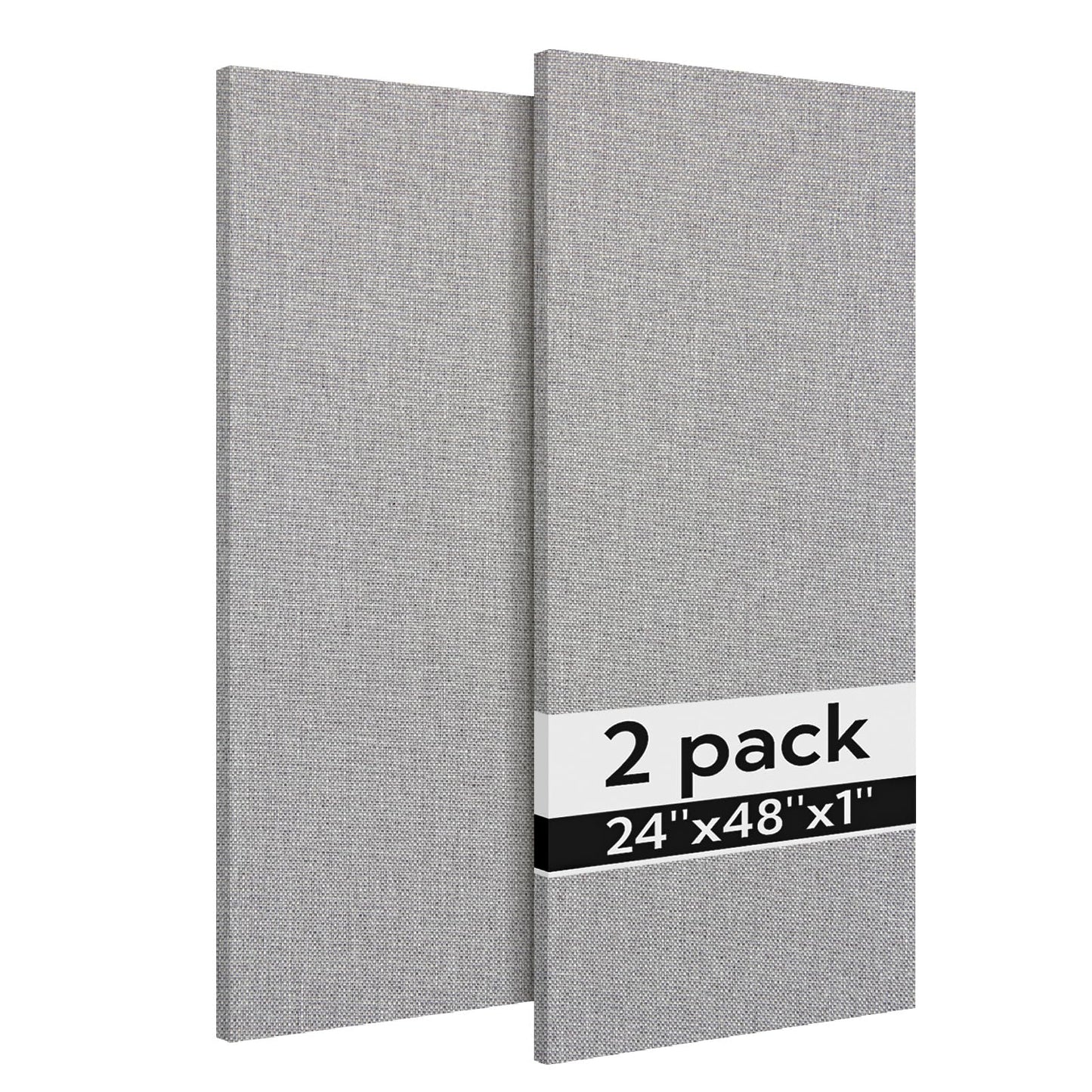 Olanglab Acoustic Panels 2 Pack, 48''x24'' Large Sound Panels, Fabric Wrapped Sound Proof Foam Panels for Walls, Sound Absorbing Panels for Recording Studio Acoustical Treatments (Light Grey)