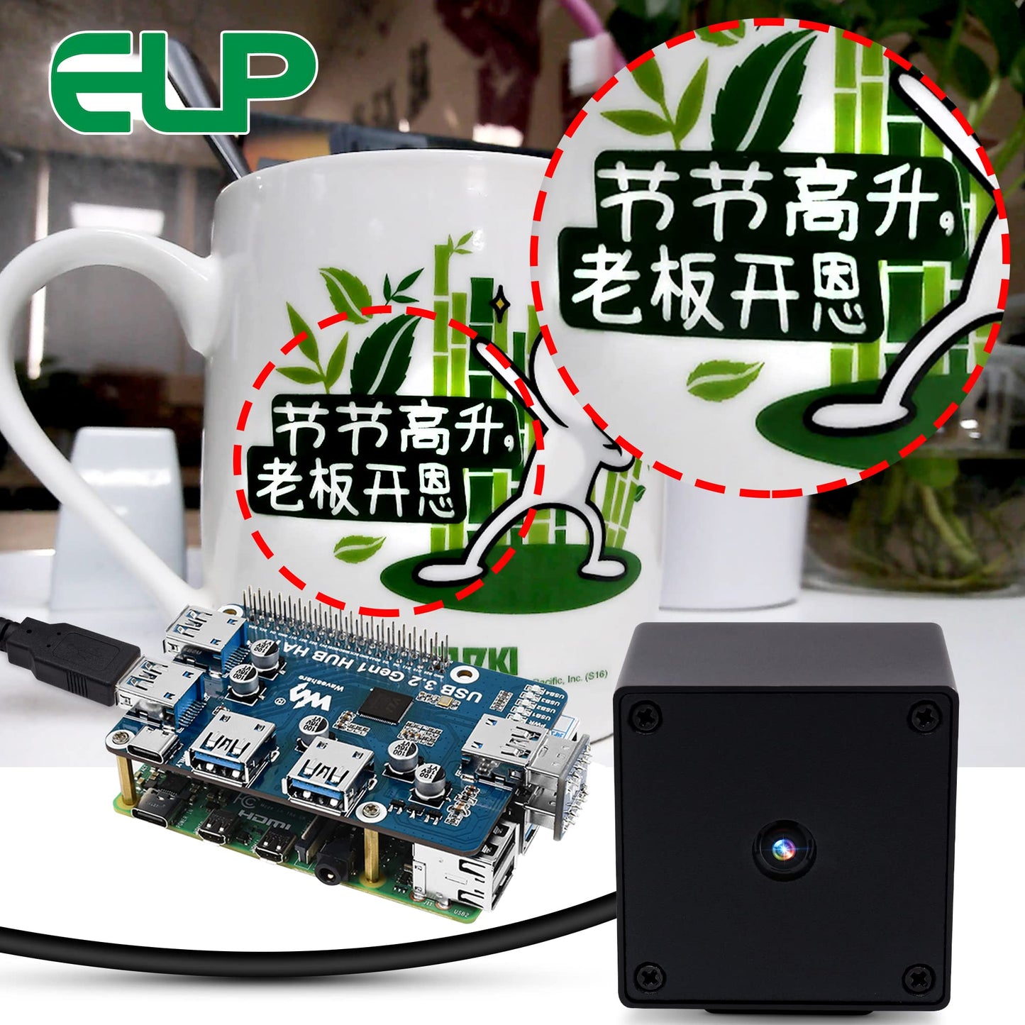 ELP 48MP Autofocus USB Camera with Metal Case for Computer Wide Angle 70degree No Distortion Lens Webcam Mini UVC USB2.0 PC Camera CCTV Video Industrial Lightburn Camera for Raspberry pi Jetson Nano