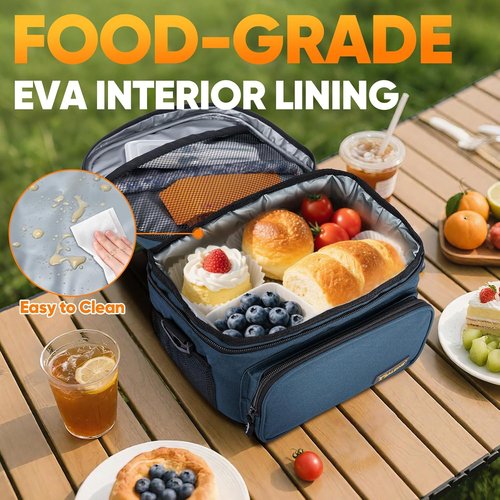 BALEINE Insulated Lunch Bag - Leakproof Cooler for Work & Picnic | 15 Can Capacity, Medium, Grey