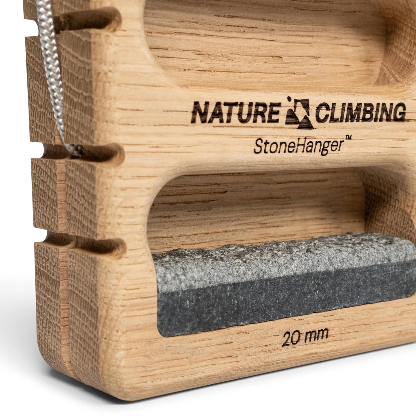 Nature Climbing Stone Hanger Portable Hangboard – Real Rock Texture, 6/10/15/20mm Edges | Finger Strength Training, Crimp & Pinch Board for Rock Climbing & Bouldering