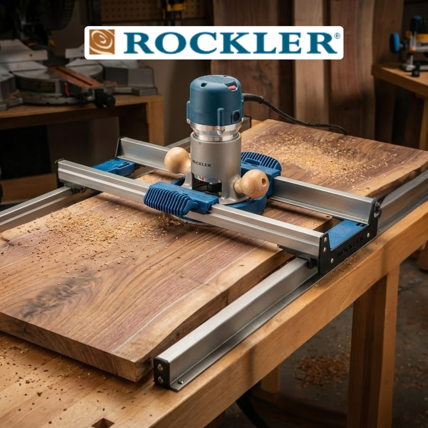 Benchtop Board Slab Flattening Jig – Precision Router Flattening Sled System for Wooden Slabs, End-Grain Boards & Resin Projects – Durable Tabletop Jig Fits Most Woodworking Routers
