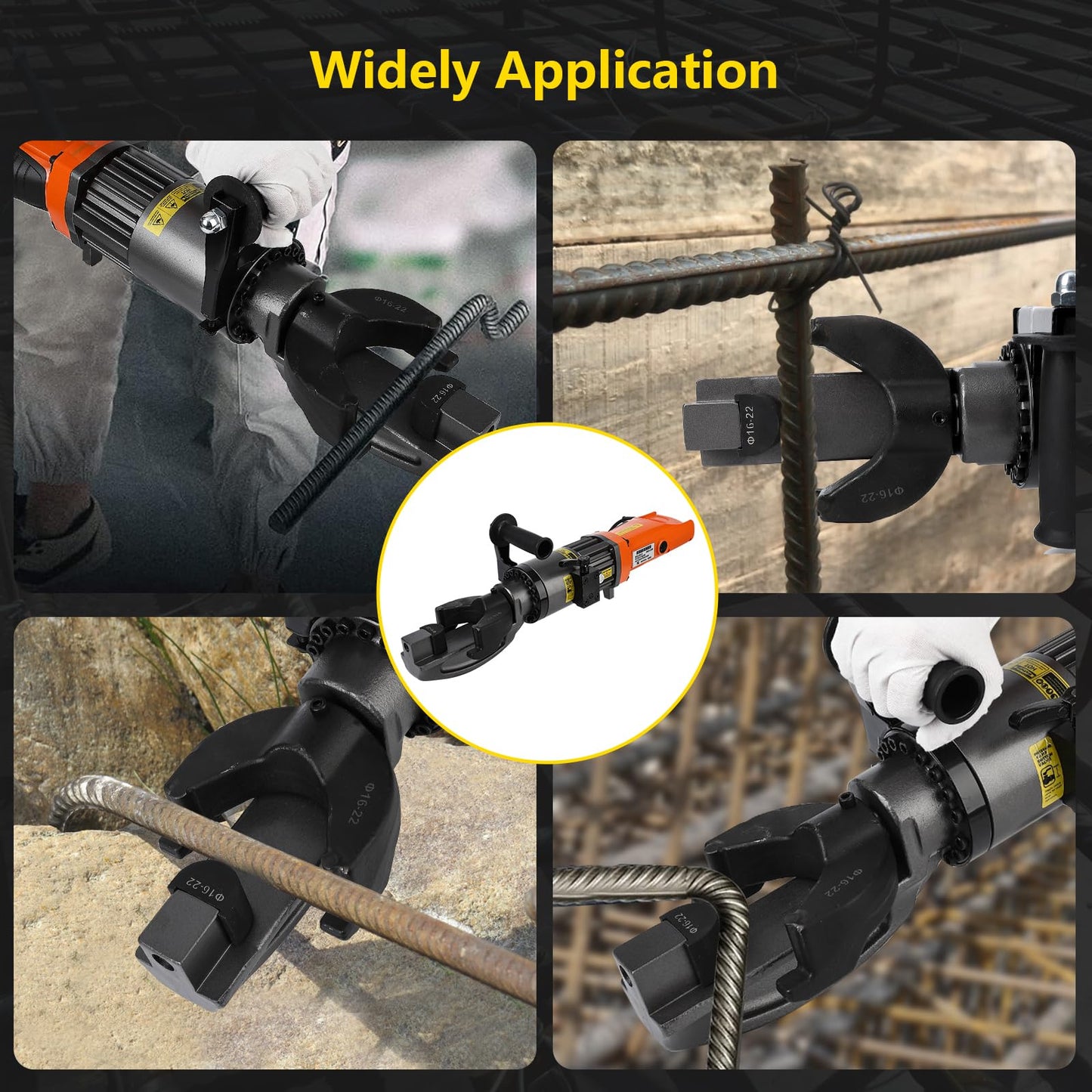 Electric Hydraulic Rebar Bender Tool,1200W 110V, Bending up to 7/8 in #7 22 mm Rebar, Bending Angle0-130°, Hand Held Bender Machine for Rod Steel Bar (1200W NRB-22)