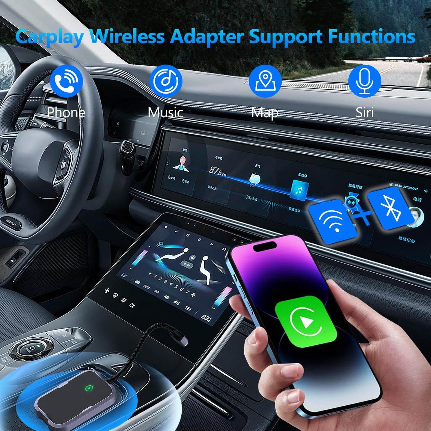 ySky Seamless 2017 10+(Plug Wireless Carplay Adapter, Multi-User Connection for Converts Wired to Wireless carplay