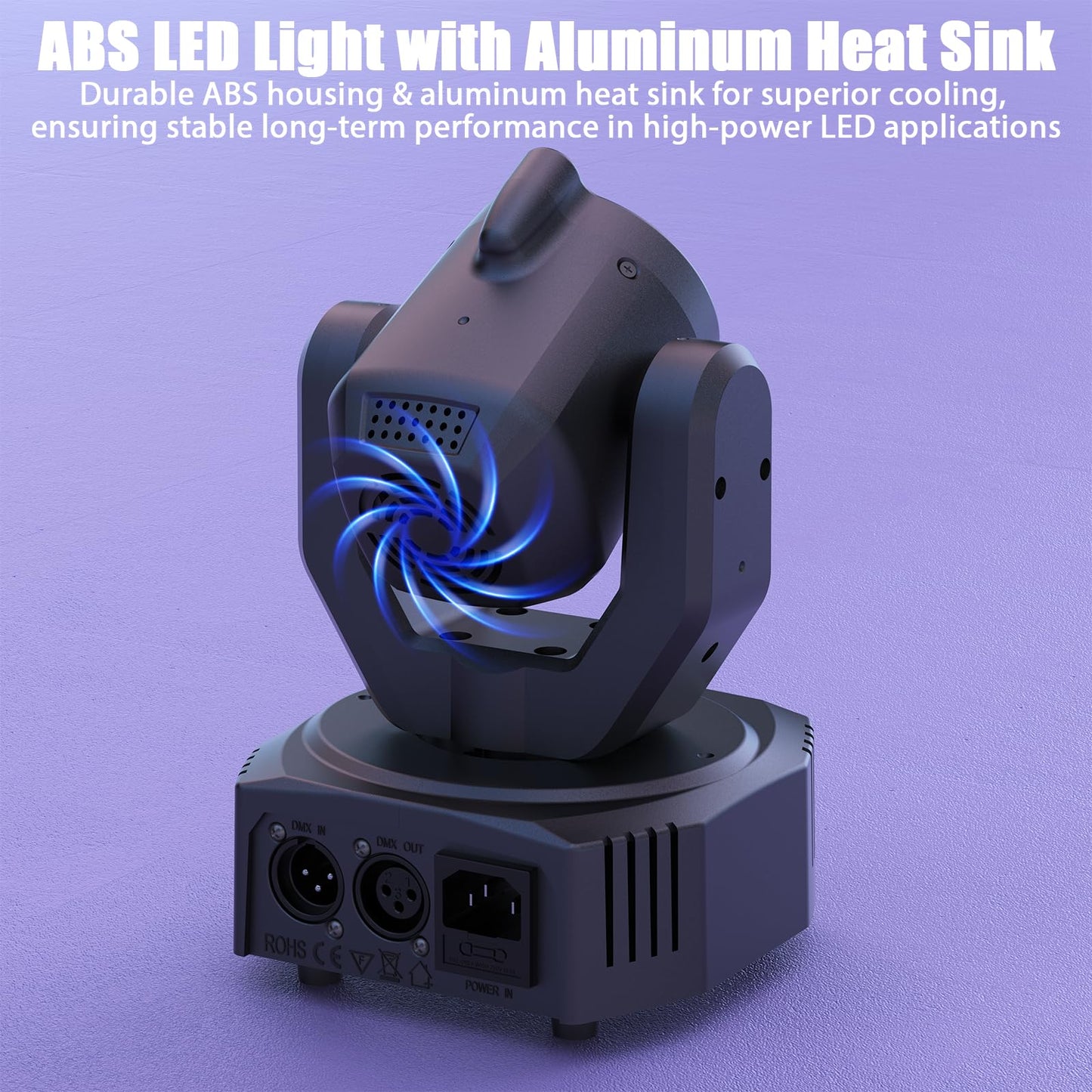 2PCS Compact 30W Stage Moving Head Light with Beam,GOBO Projection,Remote Control Sound Active & DMX512 Control 450° Pan/180° Tilt for DJ Party Home Theater Small Venues