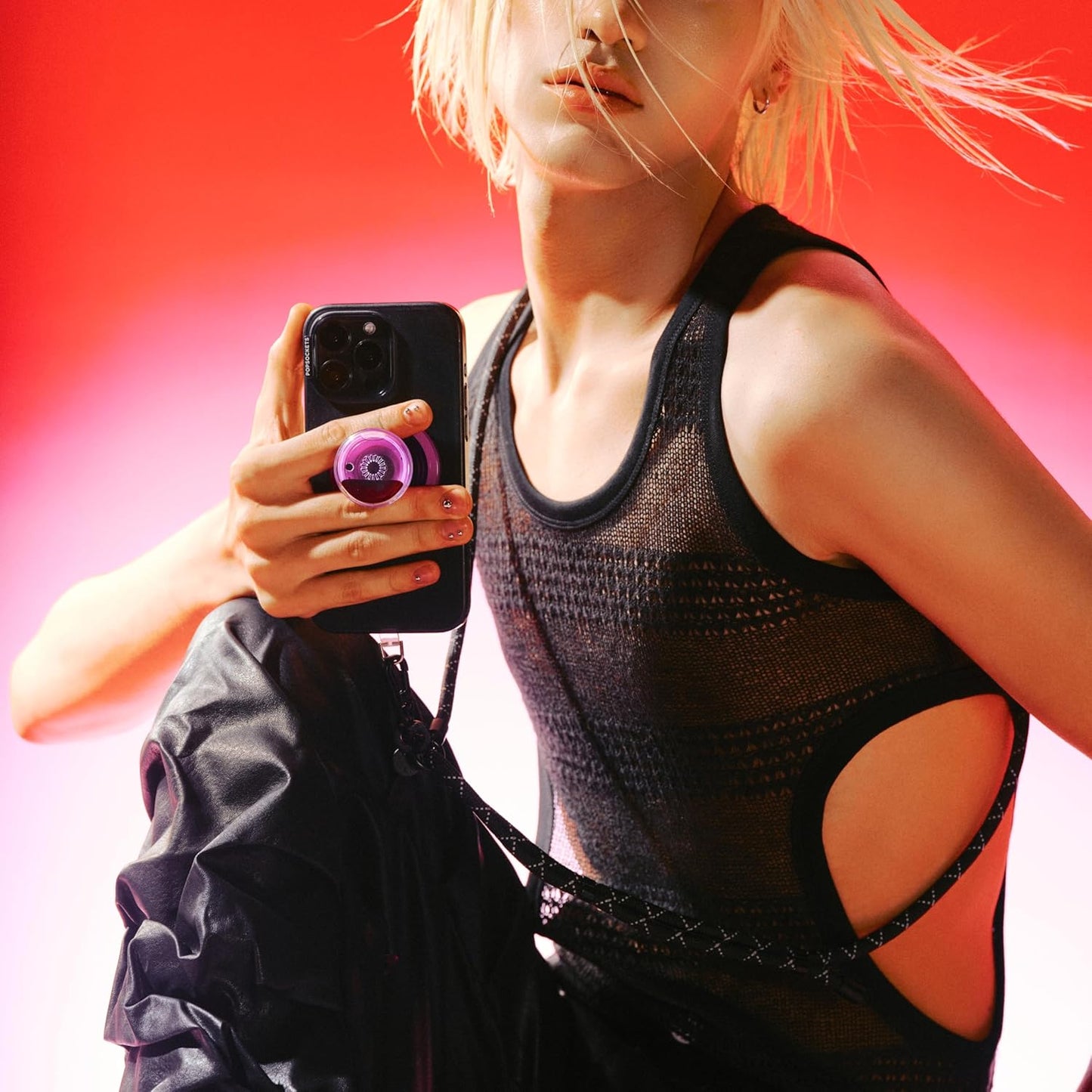Black PopSockets Crossbody Phone Strap & Lanyard