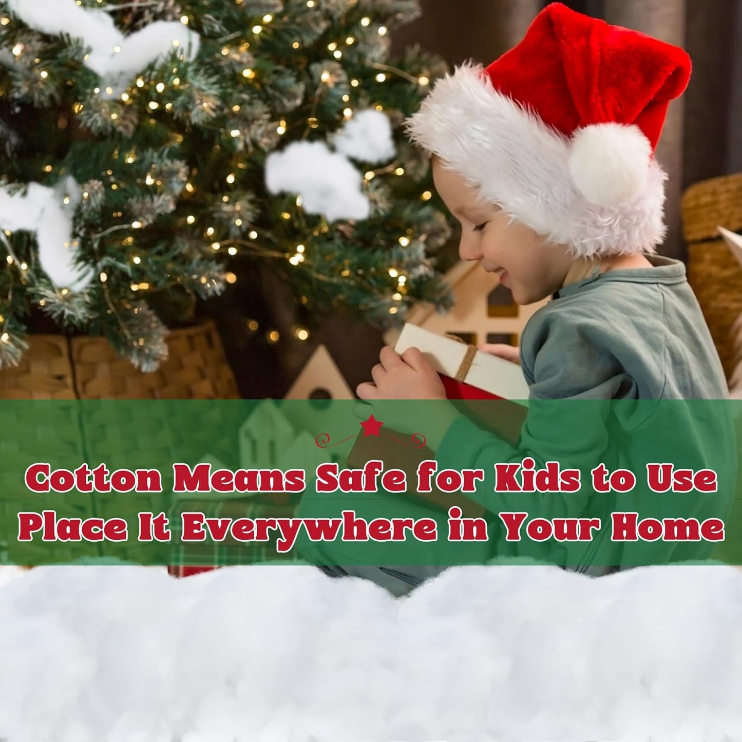 QZYL 12 OZ Artificial Snow - Fluffy Faux Snow for Christmas Decor | Ideal for Indoor Home & Craft Projects