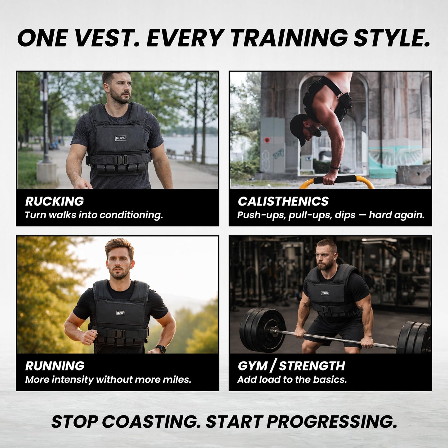 MVRK Weighted Vest Men 45lbs - Weighted Workout Vest With Removable Iron Weights, Heavy Duty Weighted Exercise Vest For Functional Training & Calisthenics - Weight Vest for Men and Women (45lbs)