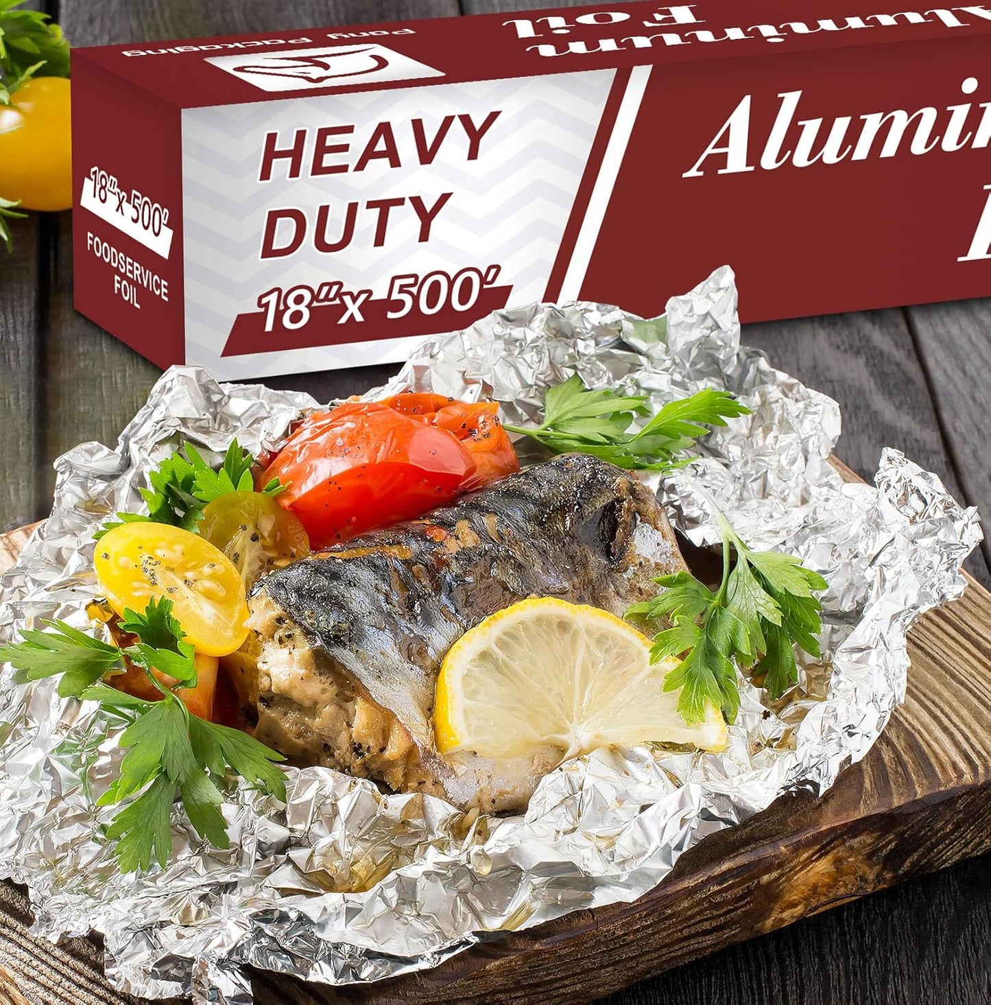 Skiennix Heavy Duty Aluminum Foil Roll - Food Safe 18 Inches x 500 FT for Cooking & Baking