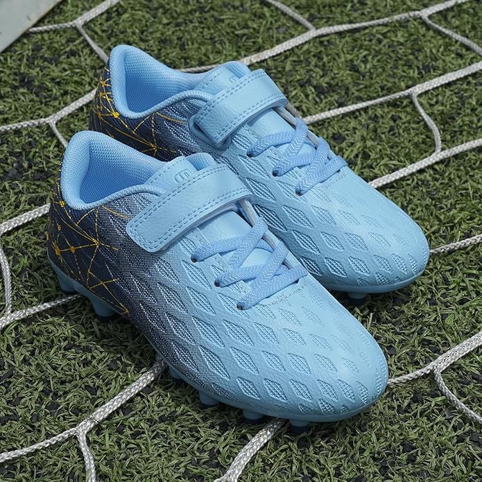 brooman Kids Firm Ground Soccer Cleats Boys Girls Athletic Outdoor Football Shoes