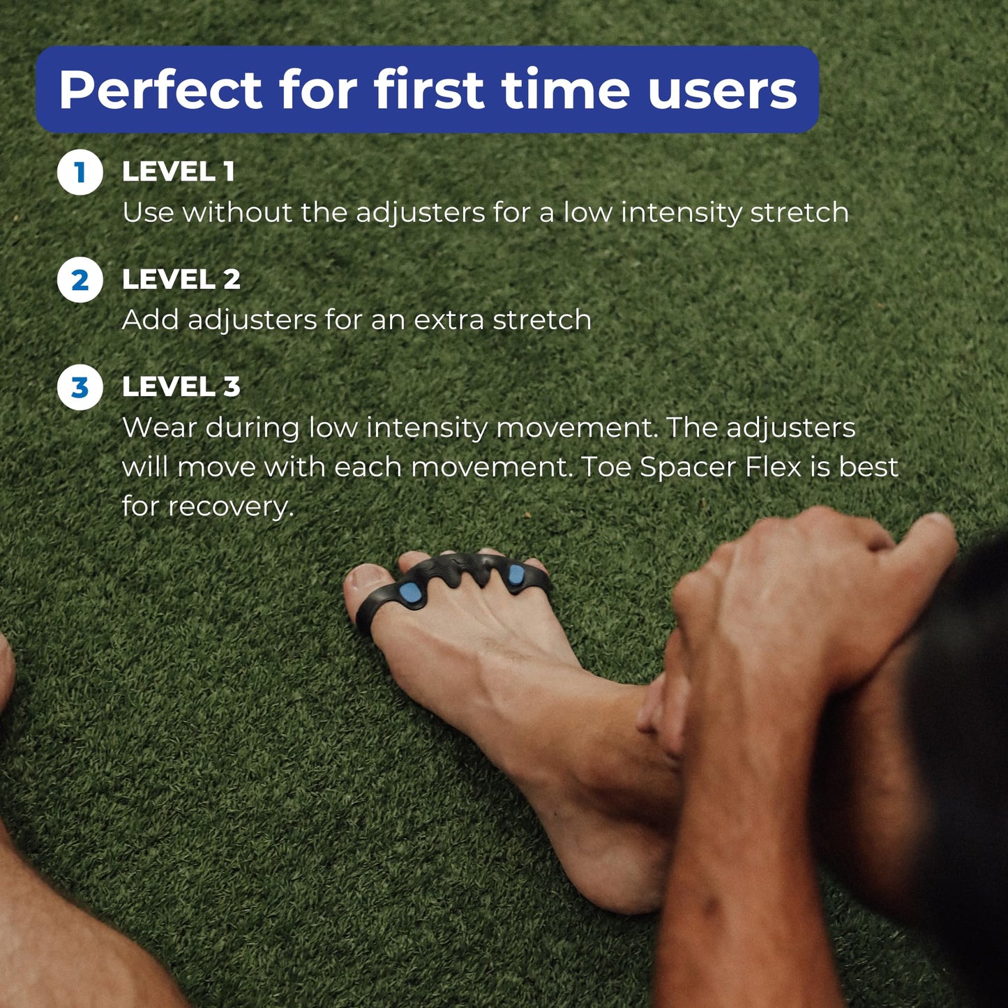 The Toe Spacer FLEX | Recovery from the Ground Up, Correct Bunions, Plantar Fasciitis, & Correct Toes | Adjustable Unisex Toe Spacer, perfect for first time users - Relieve Foot Pain and Tension