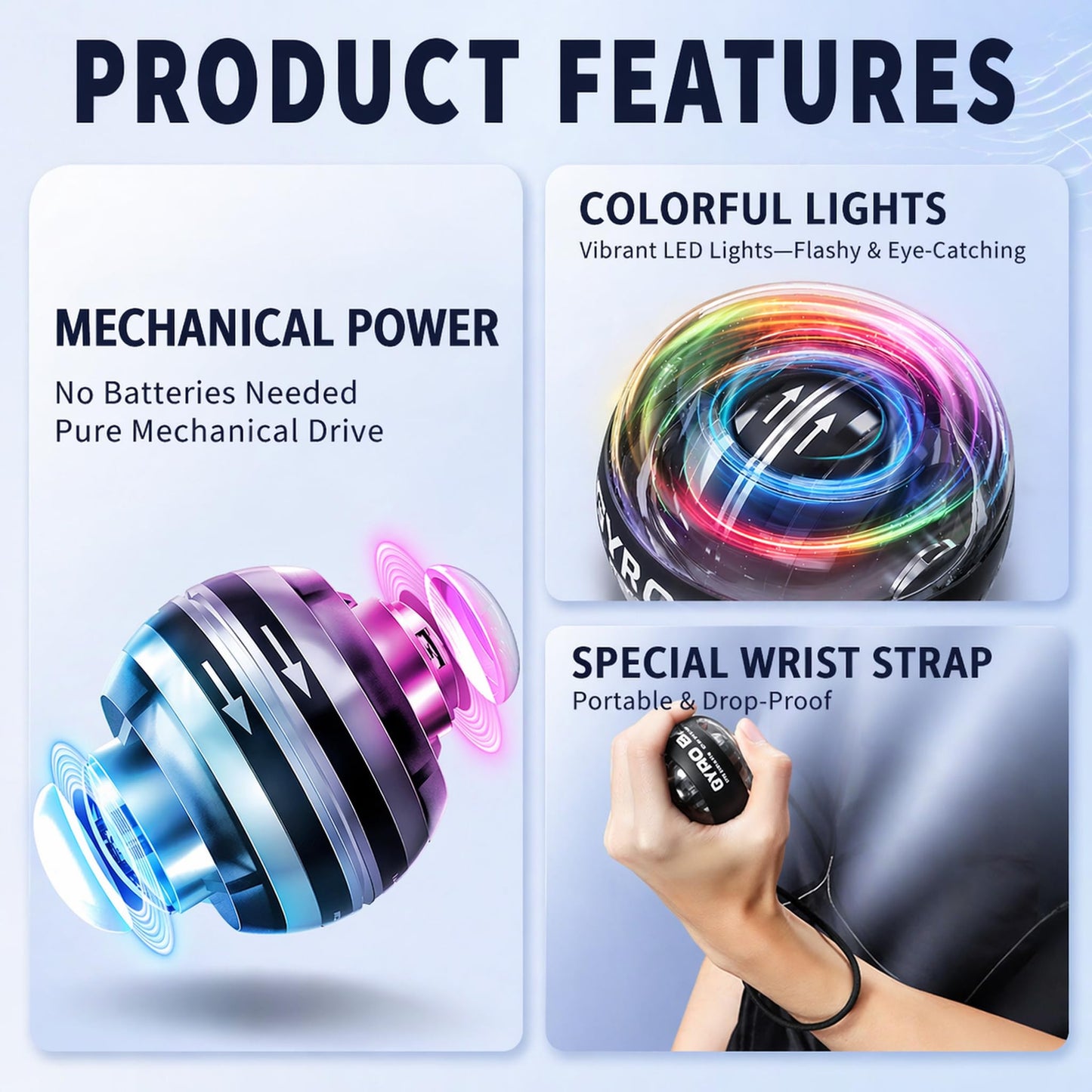 WildWhale Gyro Ball Wrist Trainer, Torque Ball Hand Exerciser, 2026 Gyroscope Ball Forearm Strengthener, Finger Muscle Exercise