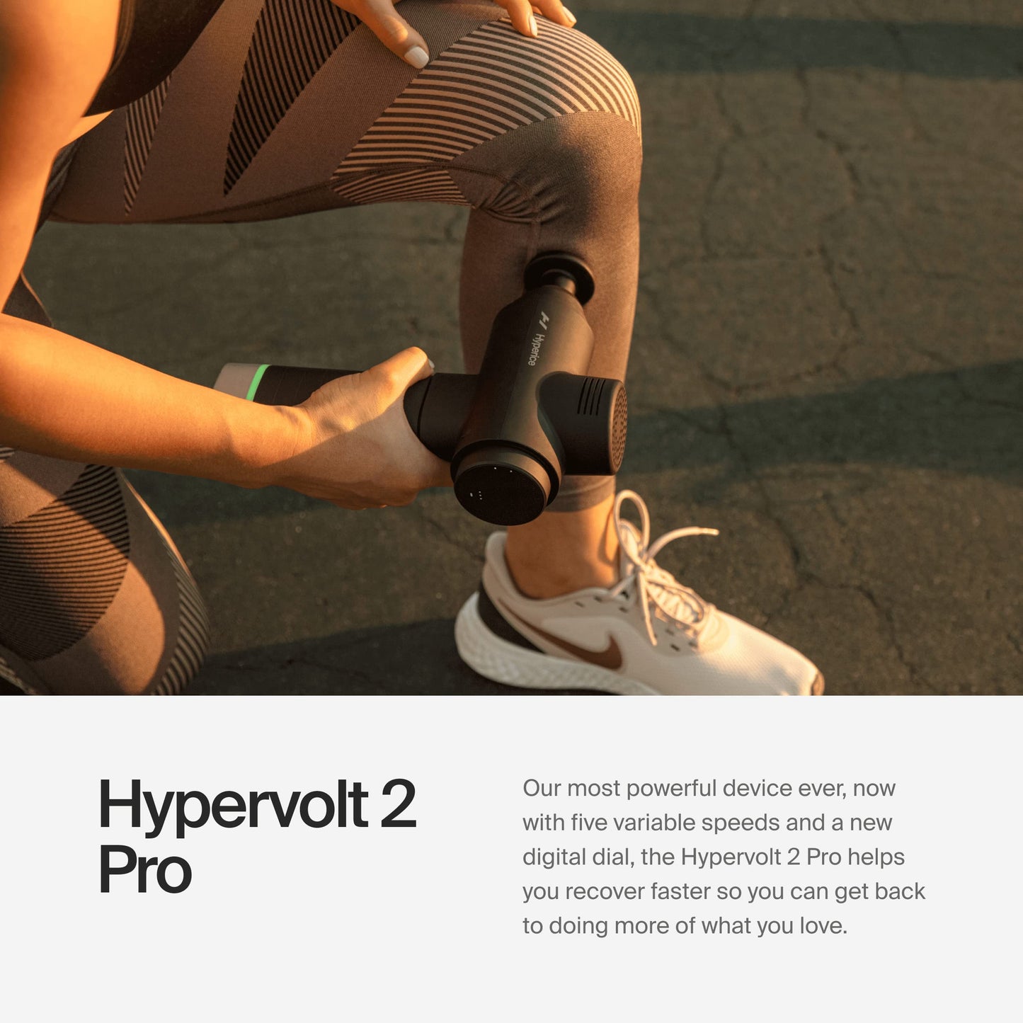 Hyperice Hypervolt 2 Pro - Featuring Quiet Glide Technology - Handheld Percussion Massage Gun - 5 Speeds, 5 Interchangeable Heads - Helps Relieve Sore Muscles and Stiffness
