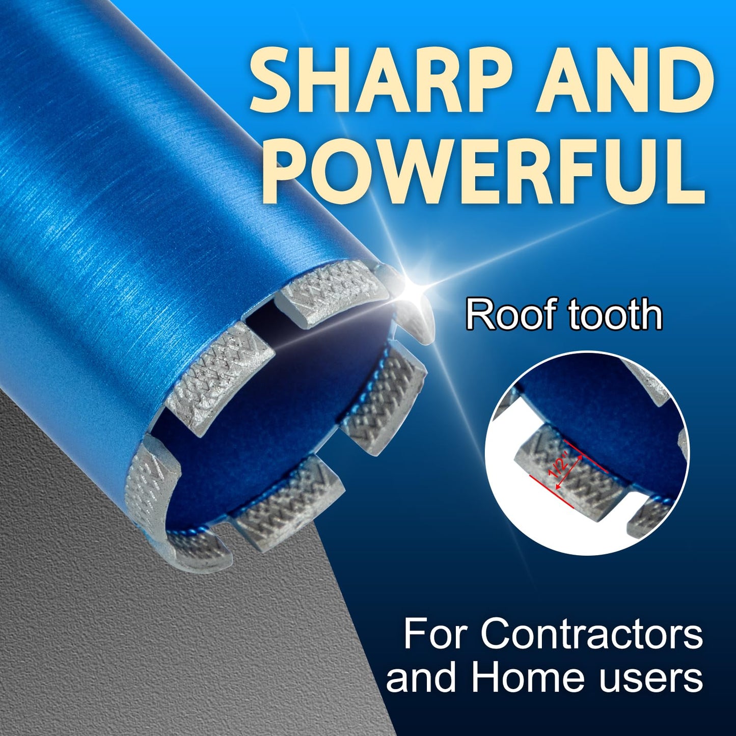 SALI Wet Diamond Core Drill Bits 9"/229mm Diameter, 15"/380mm Drilling Depth Concrete Core Drill Bit, 1-1/4-7" Thread Core Bit Turbo Laser-Welded Segments with Rebar, Brick, Block, Masonry, Stone