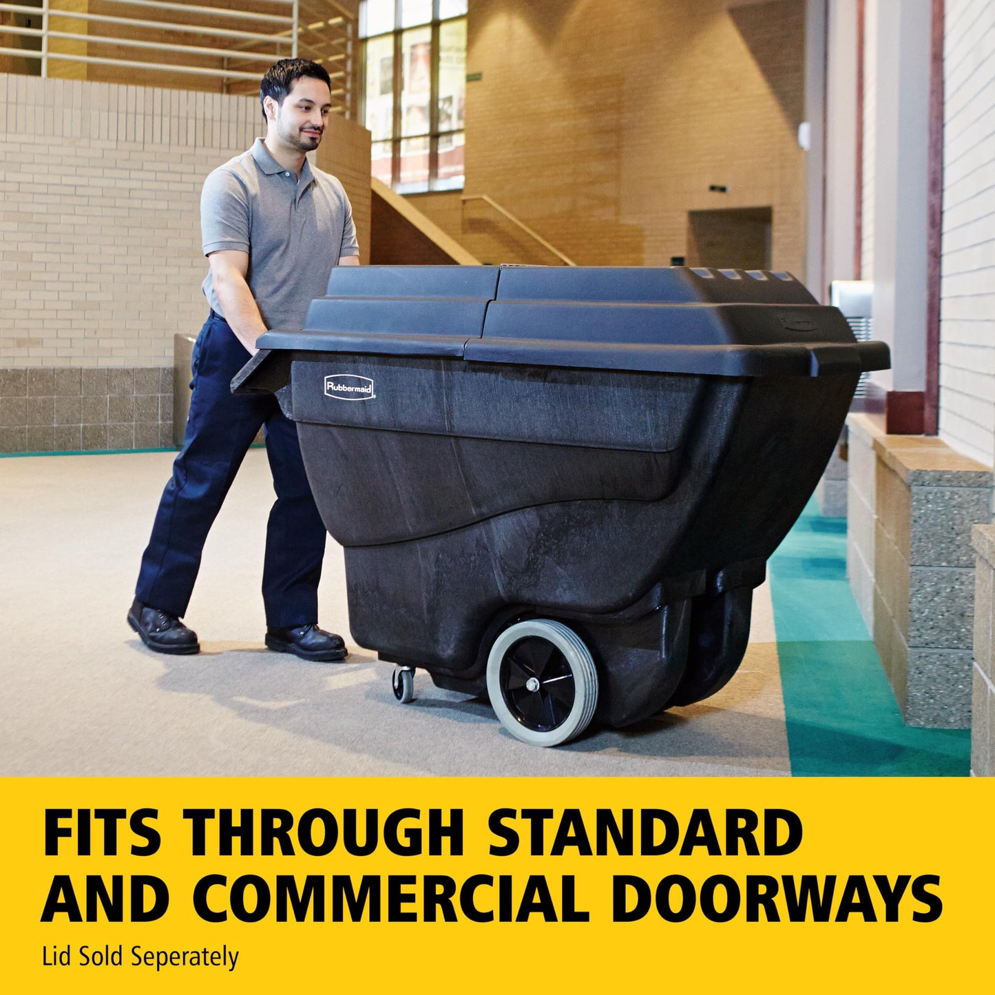 Rubbermaid Commercial Products Tilt Dump Truck, 450 lbs 1/2 Cubic Yard Heavy Load Capacity with Wheels, Black, Trash Recycling Cart for Construction/Commercial/Industrial Transportation