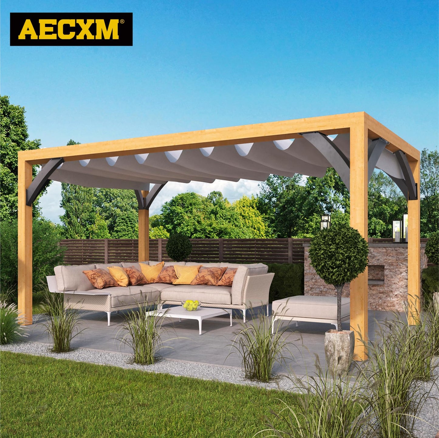 AECXM Heavy Duty 2''x4'' (Actual: 1.5''x3.2'') Arc 45° Angle Support Brackets, for gazebos, Decks, porches, Log Cabins and Other Wood Frame Degree Angle Pergola (8-Bracket)
