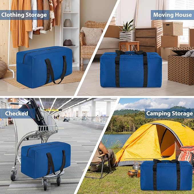 Large Travel Duffle Bag, 102L Gear Bag for Men and Women, Storage Bag Ideal for Overnight Camping and Weekend Getaways, Dark Blue