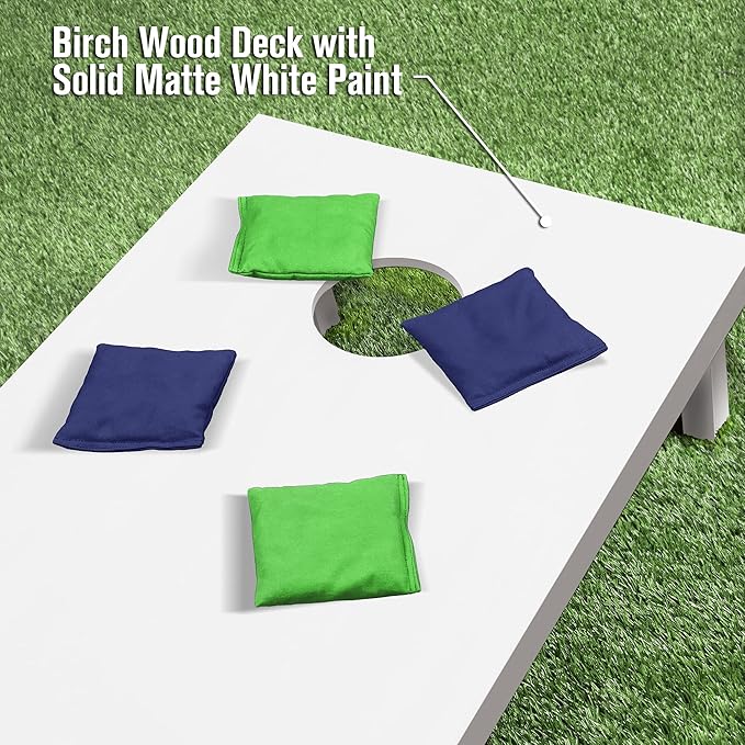 GoSports 4 ft x 2 ft Regulation Size Wooden Cornhole Boards Set - Includes Carrying Case and Over 100 Optional Bean Bag Colors