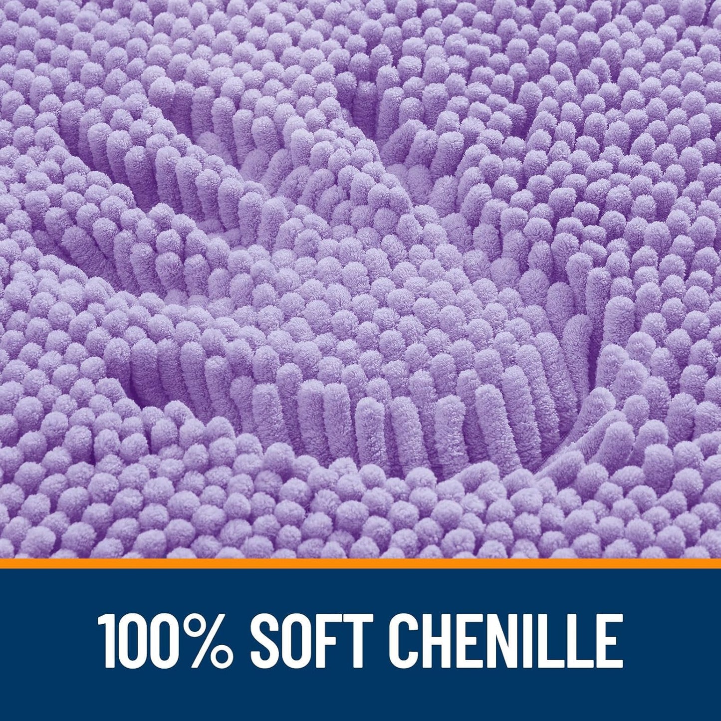 OLANLY Large Bath Rugs - Extra Soft Chenille with Rubber Backing | Quick Dry, Machine Washable, Lavender 70x46