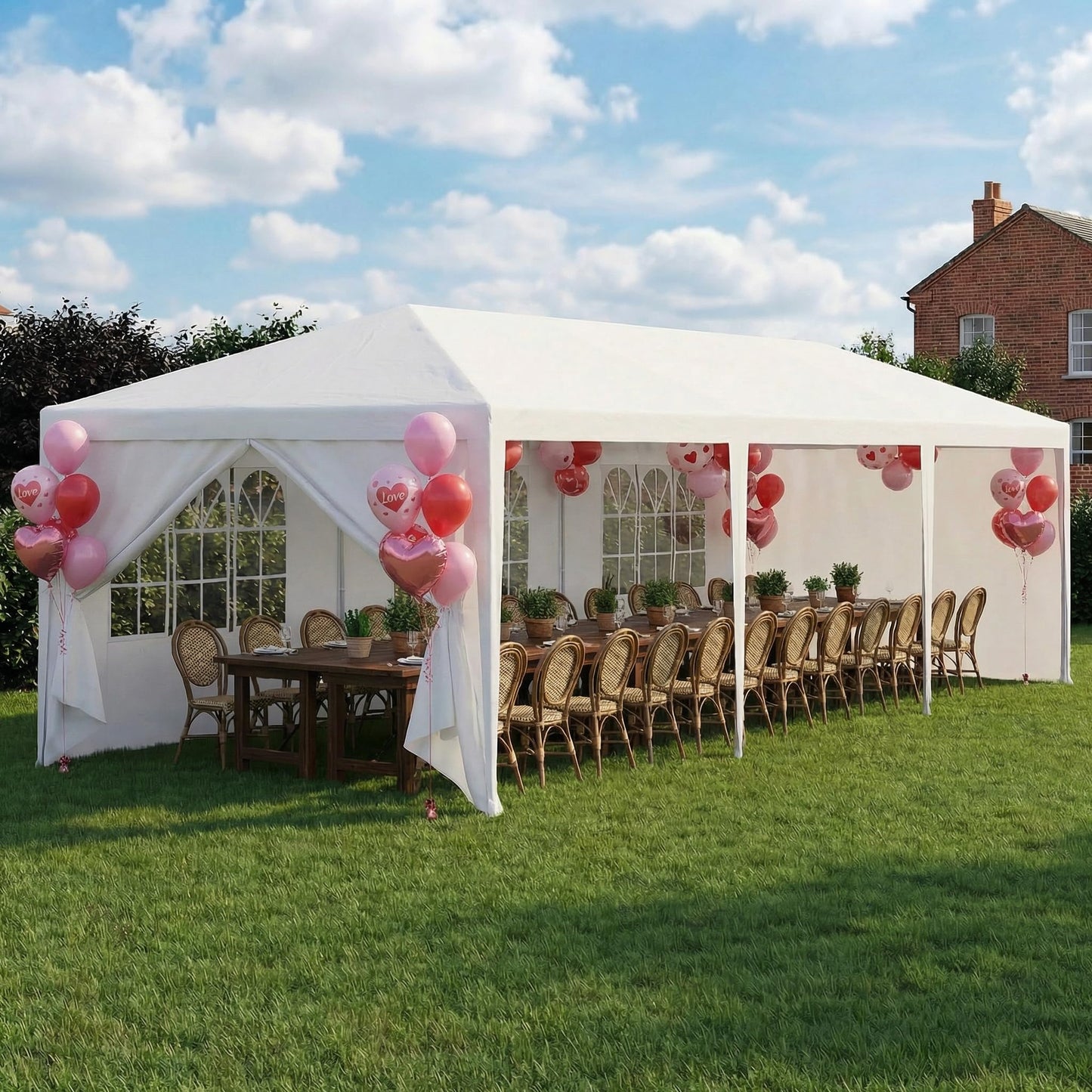HOTEEL 10x30 FT Party Tent Outdoor Canopy Tents for Parties with 8 Removable Sidewalls, Carpas para Fiestas Waterproof for Gazebo Large Backyard Shelter Patio Wedding Events Tent BBQ