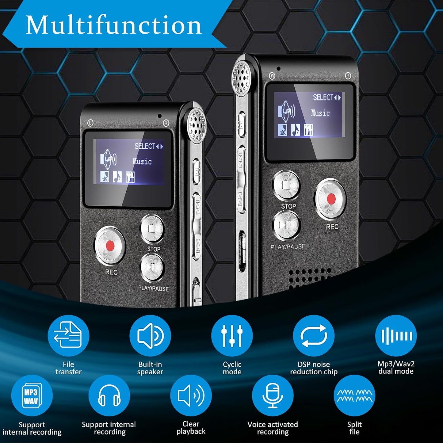 Dunzy 5 4 Pcs EVP Recorder Ghost Hunting Kit Paranormal Digital Voice Recorders with LED Motion Activated Cat Balls