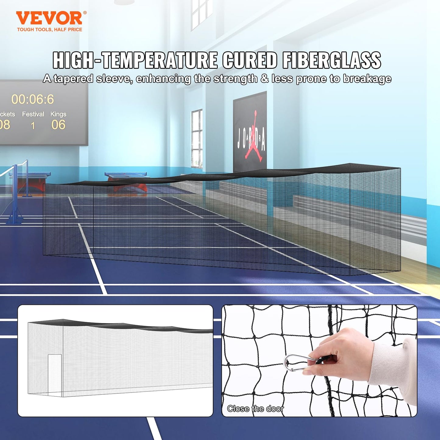 VEVOR Baseball Batting Netting,70FT Professional Softball Baseball Batting Hitting Training Net, Practice Portable Pitching Cage Net with Door & Carry Bag, Heavy Duty Enclosed PE Netting(NET ONLY)