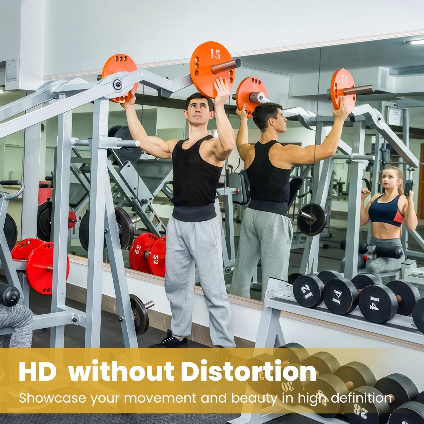 yarnuwa 48X24 2Pack Large Home Gym Mirror, Frameless Tempered Glass Dance Wall Mounted Mirror for Home, Yoga, Dancing, Studio, Living Room