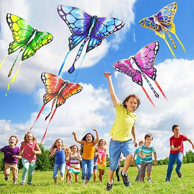 Kite for Kids Ages 3-5 4-8 & Adults, Flying Toys| Beach Toys| Outdoor Toys, Easy to Fly Butterfly Kites with Handle and 328FT Kite String, Large Kites for Boys Girls Birthday Gifts Party Favor Games