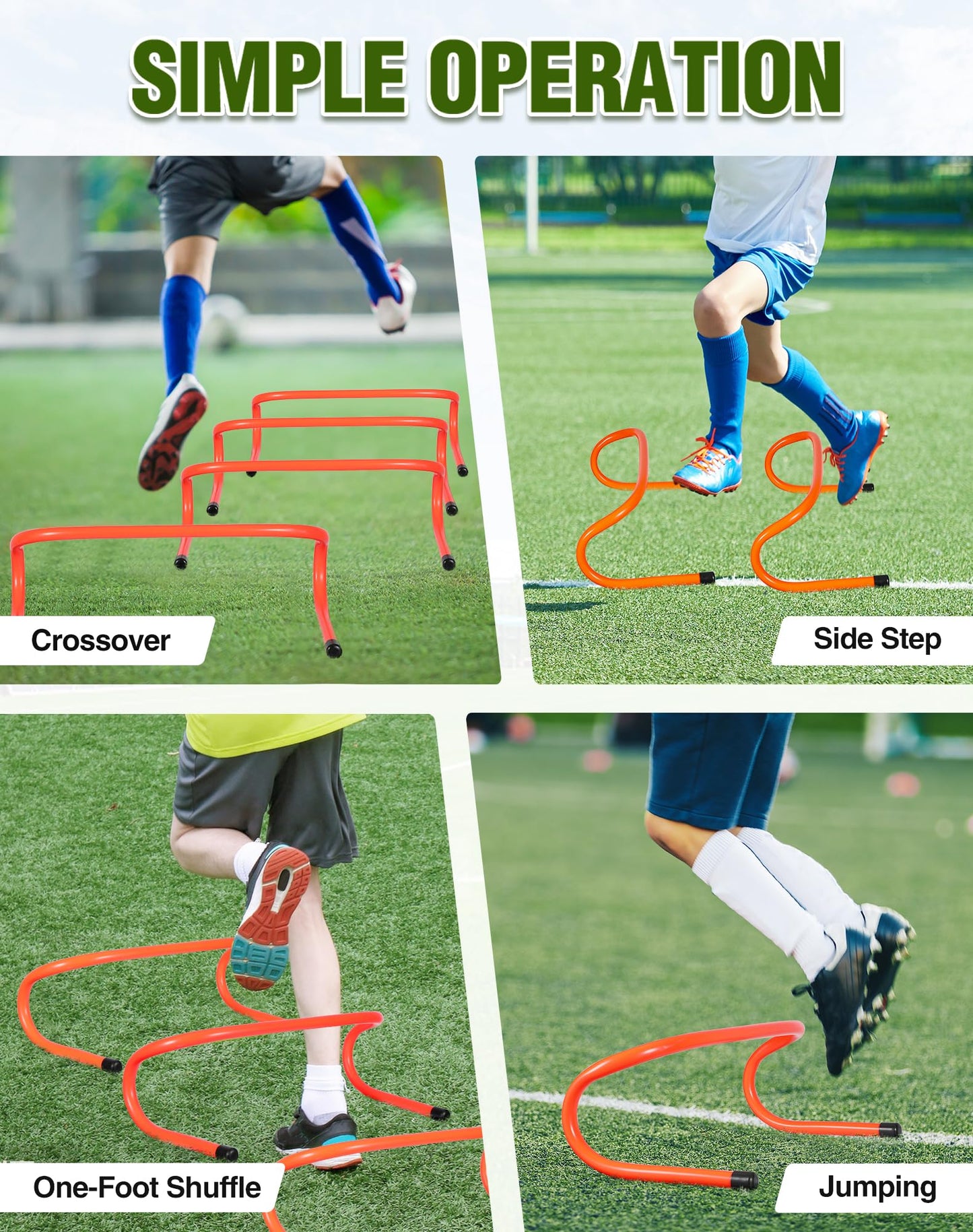 Lineslife 10 Pcs 6" Agility Training Hurdles,Speed Training Hurdles - Includes Agility Hurdles,Soccer Training Equipment for Youth Adults