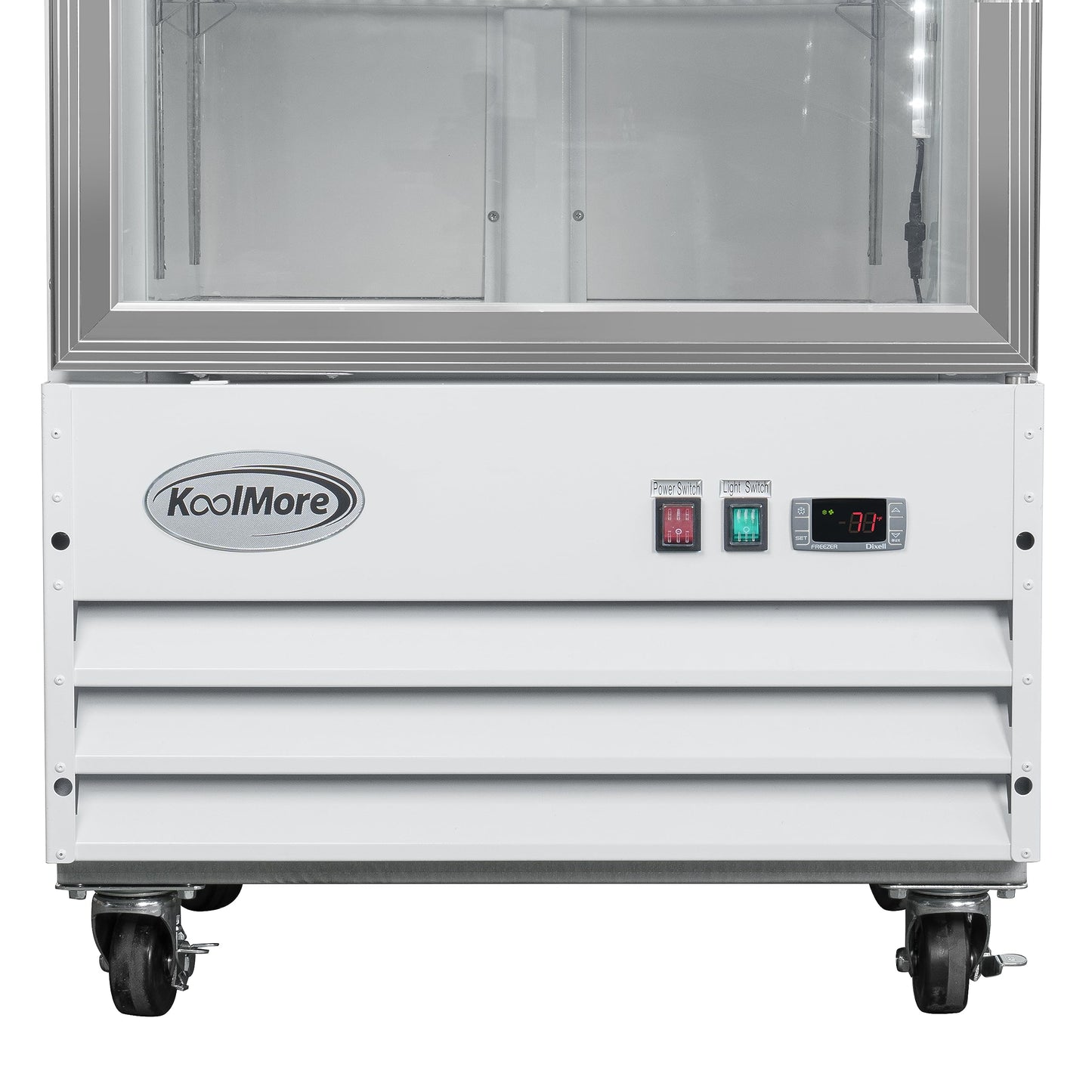 KoolMore 26 in. Commercial One Glass Door Display Upright Freezer Merchandiser in White 9 Cu. Ft. (MDF-1GD-9C-WH)