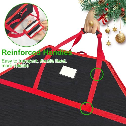 Christmas Wreath Storage Box - 30 Inch Hard Shell with Interior Pockets & Dual Zippers | Black