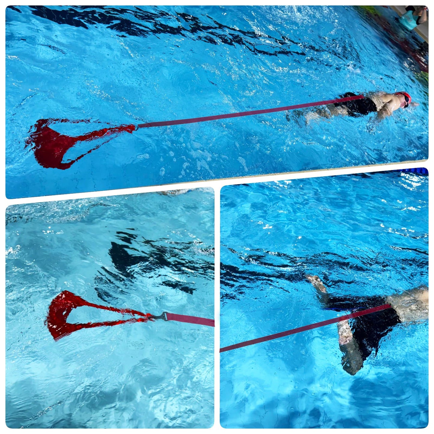 Swimming Training Set - Aquatic Resistance Belt, Parachute & Pool Harness Trainer - Stationary Swim Exercise Set - Accessory