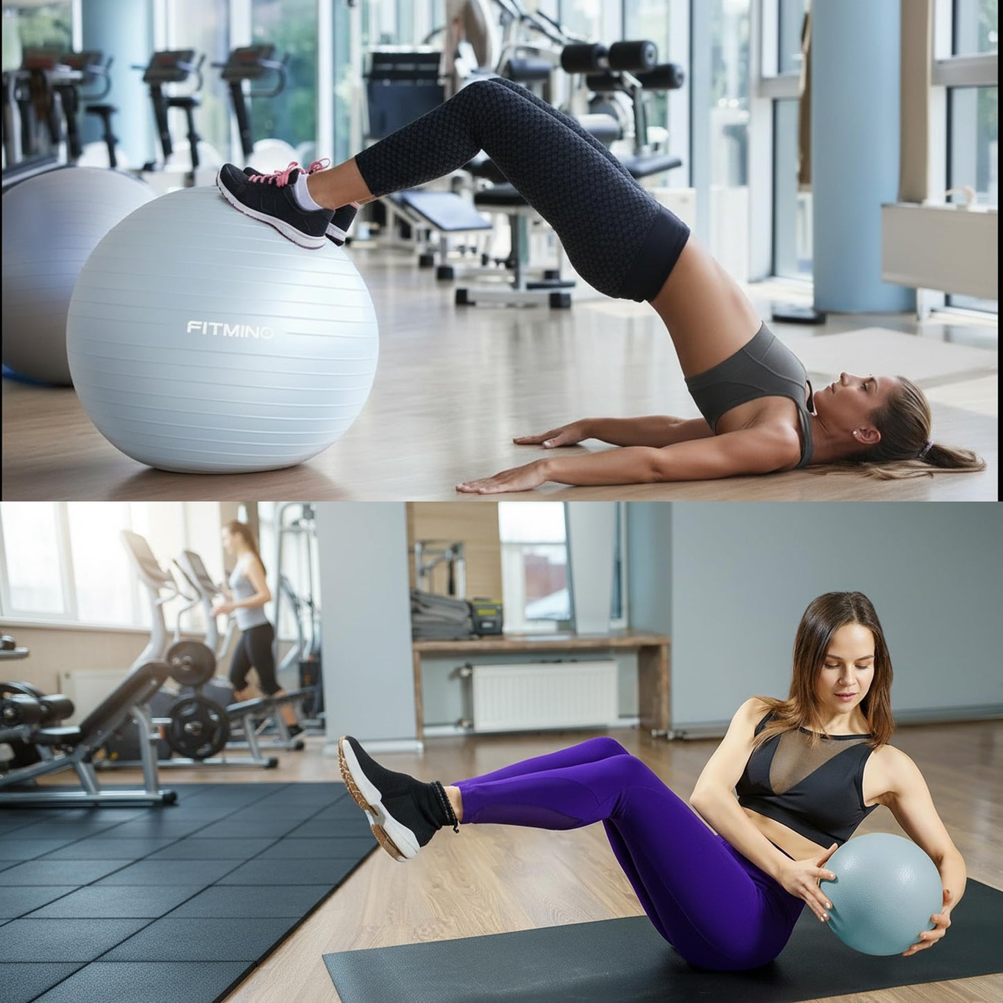 FITMIND Yoga Ball set-65cm&25cm（Blue）
